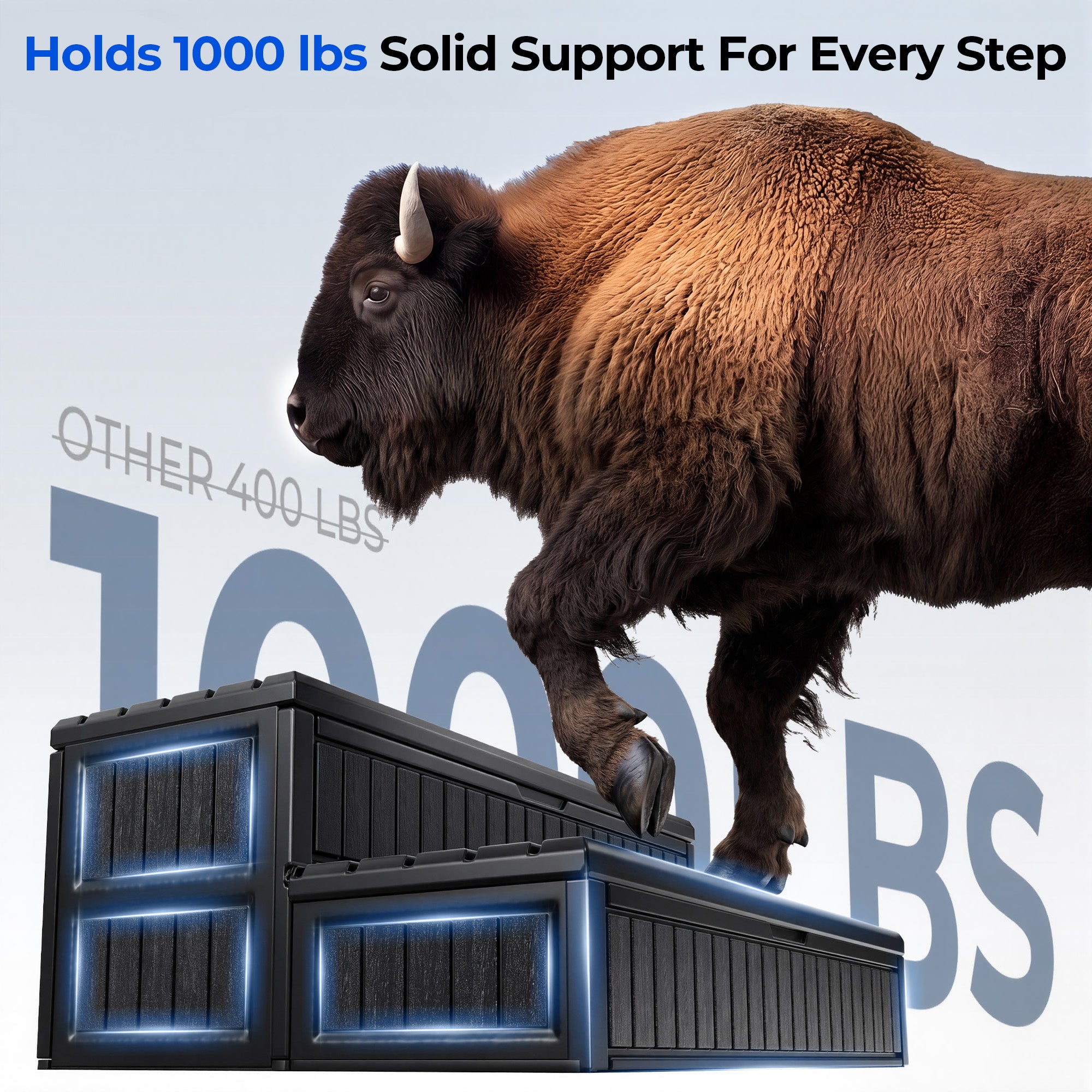 OS01 Hot Tub Steps with Storage, 1000 lbs Heavy Duty 2-Step Spa Stairs for Outdoor Hot Tub, RV & Pool,Black