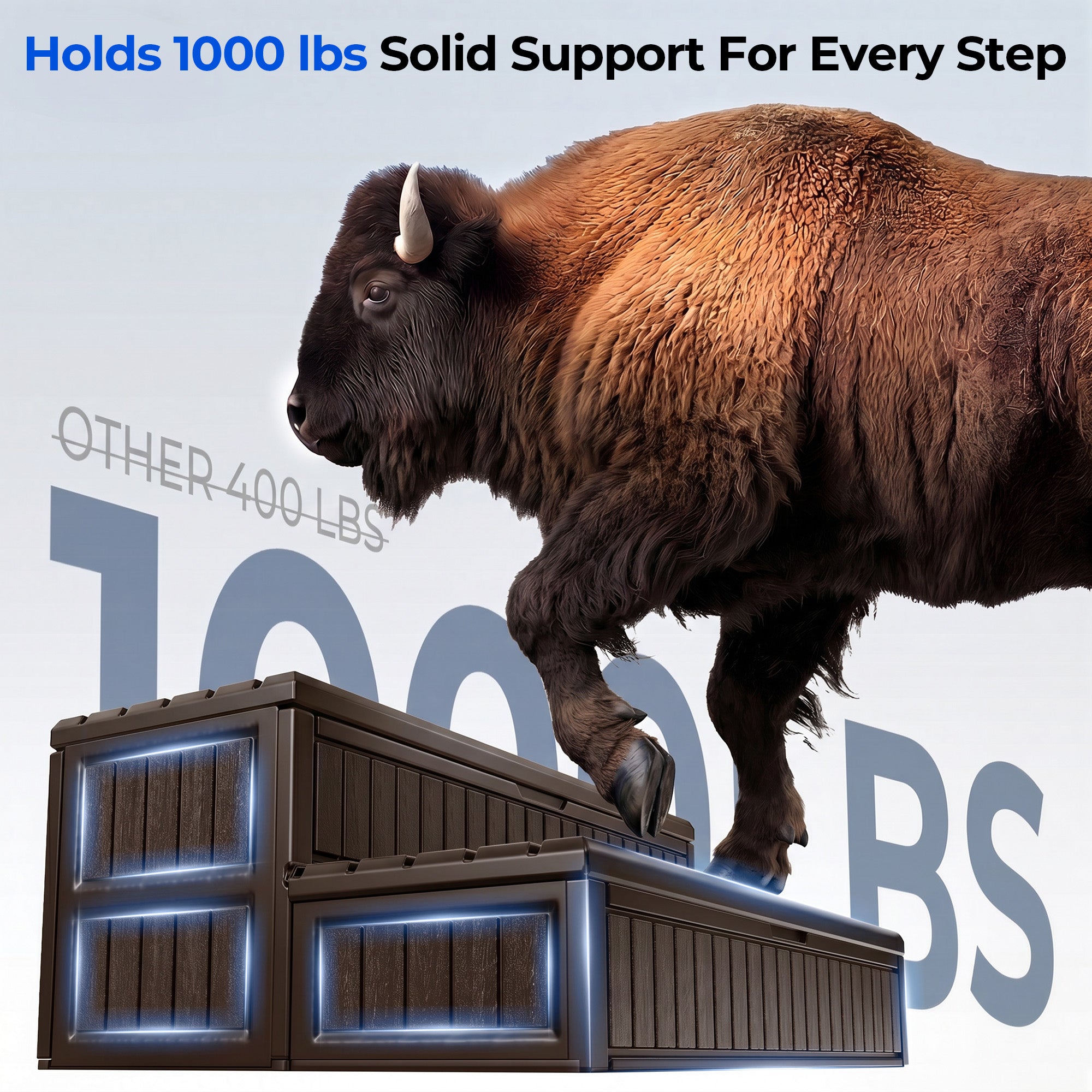 OS01 Hot Tub Steps with Storage, 1000 lbs Heavy Duty 2-Step Spa Stairs for Outdoor Hot Tub, RV & Pool,Coffee