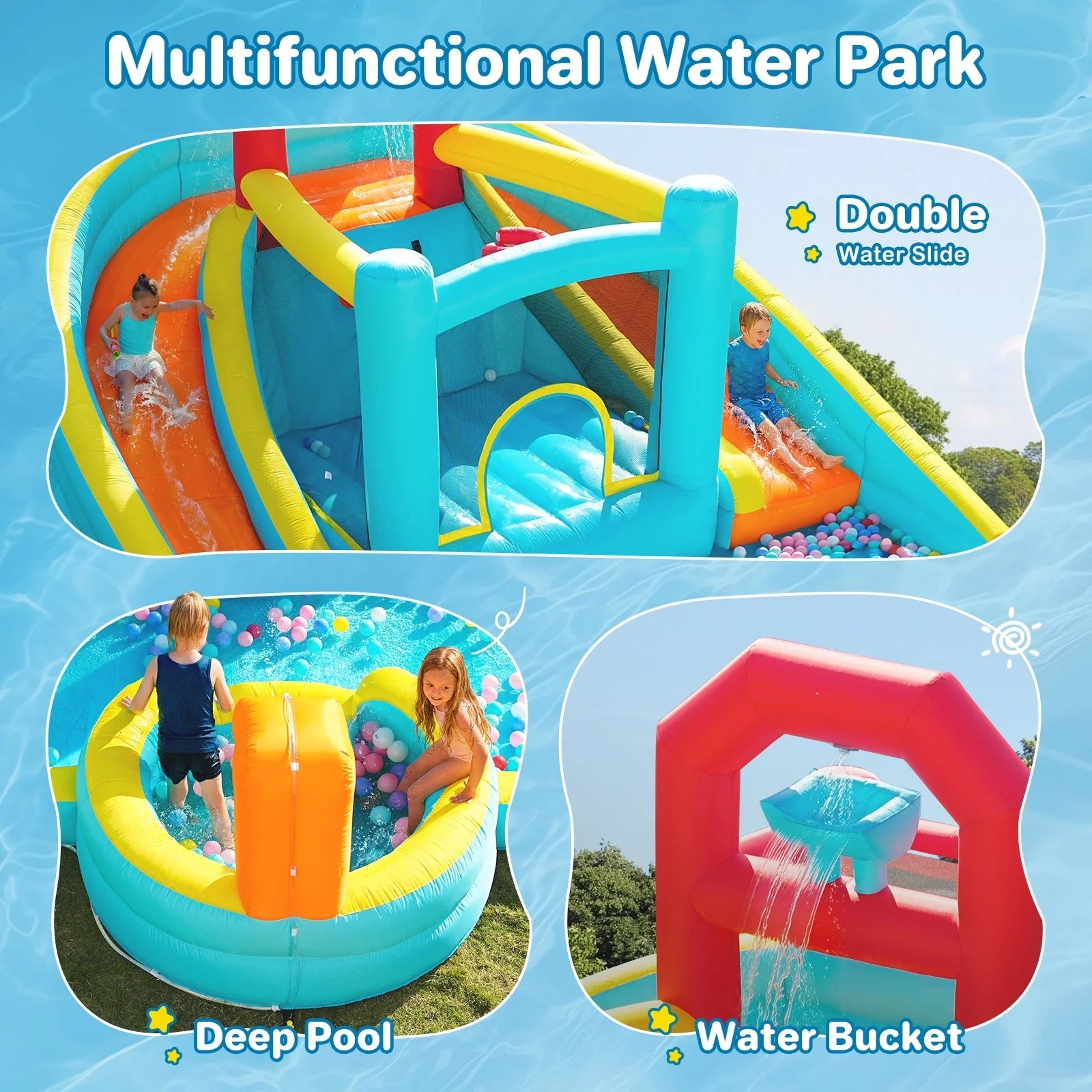 9 in 1 Large Inflatable Water Slide Bounce House