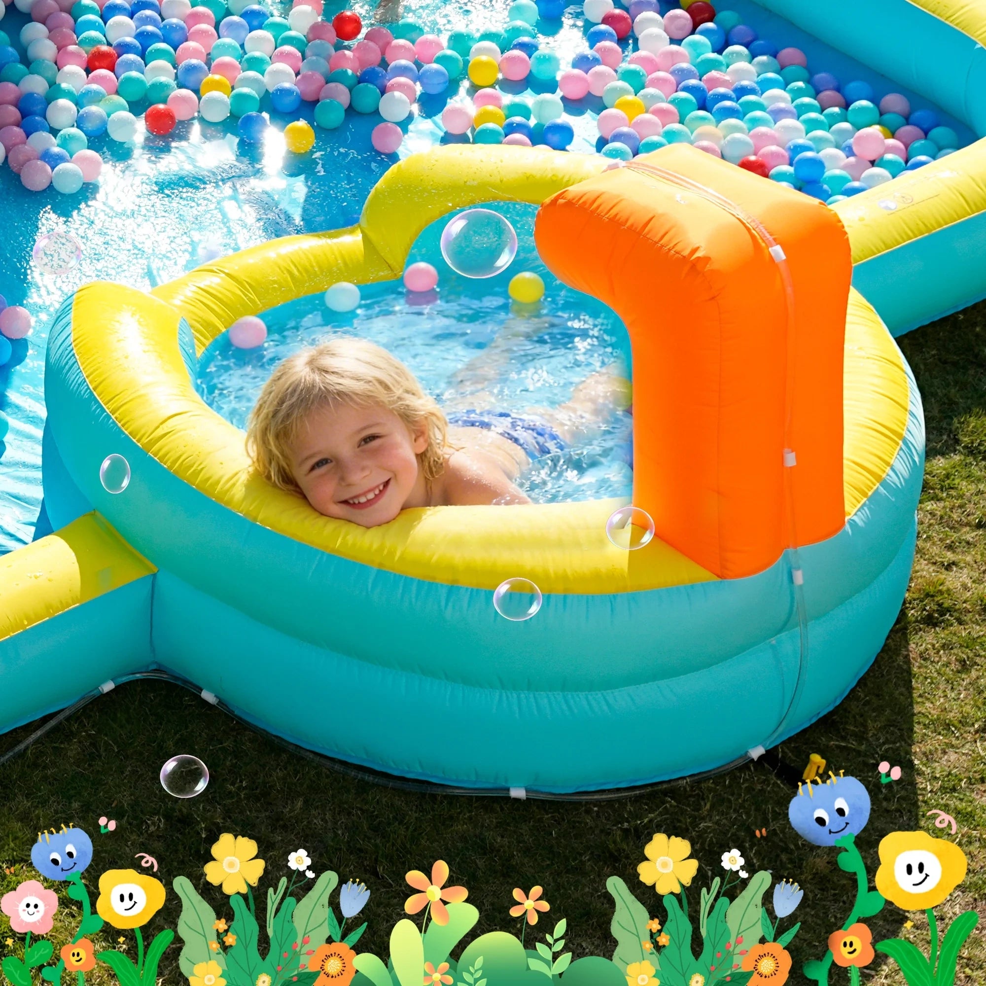 9 in 1 Large Inflatable Water Slide Bounce House