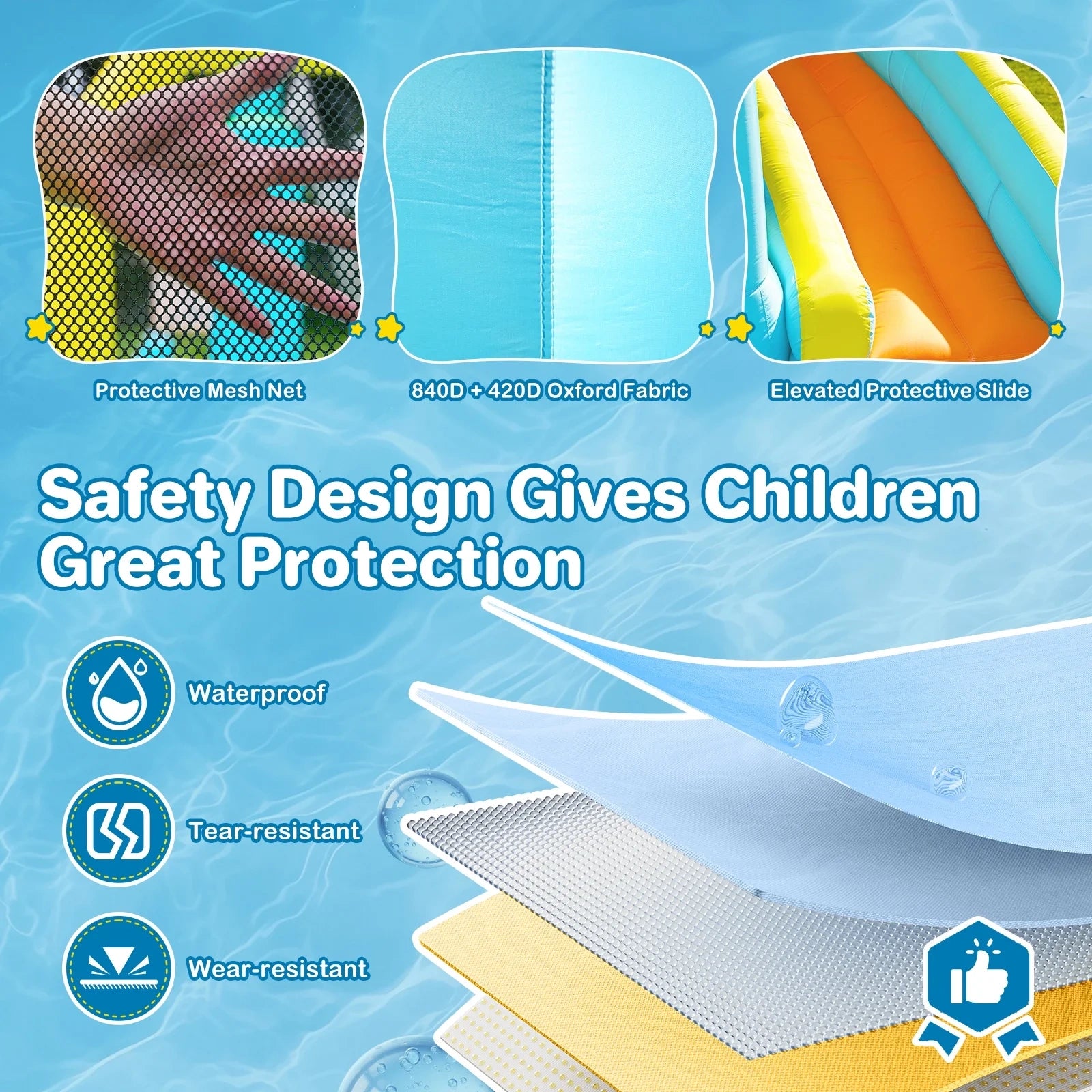 9 in 1 Large Inflatable Water Slide Bounce House