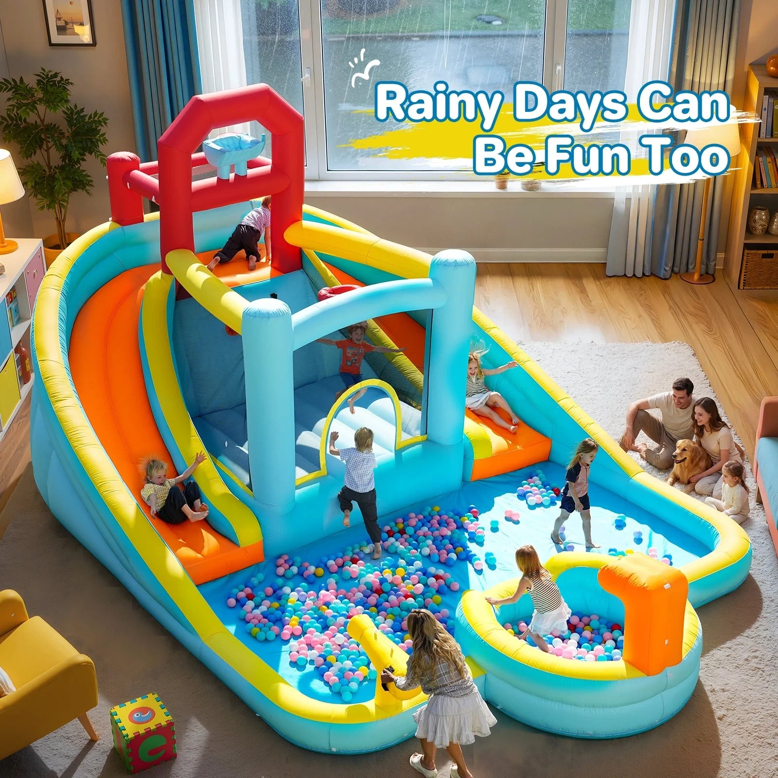 9 in 1 Large Inflatable Water Slide Bounce House
