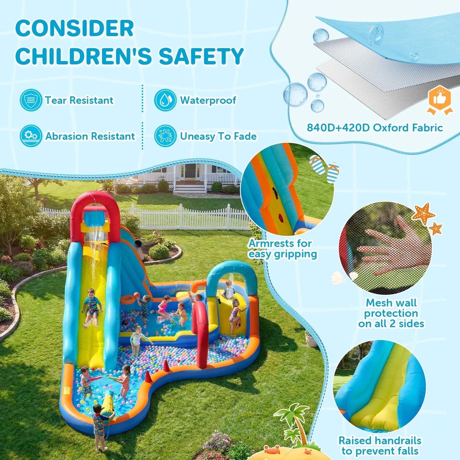 12-in-1 Inflatable Water Slide Bounce House