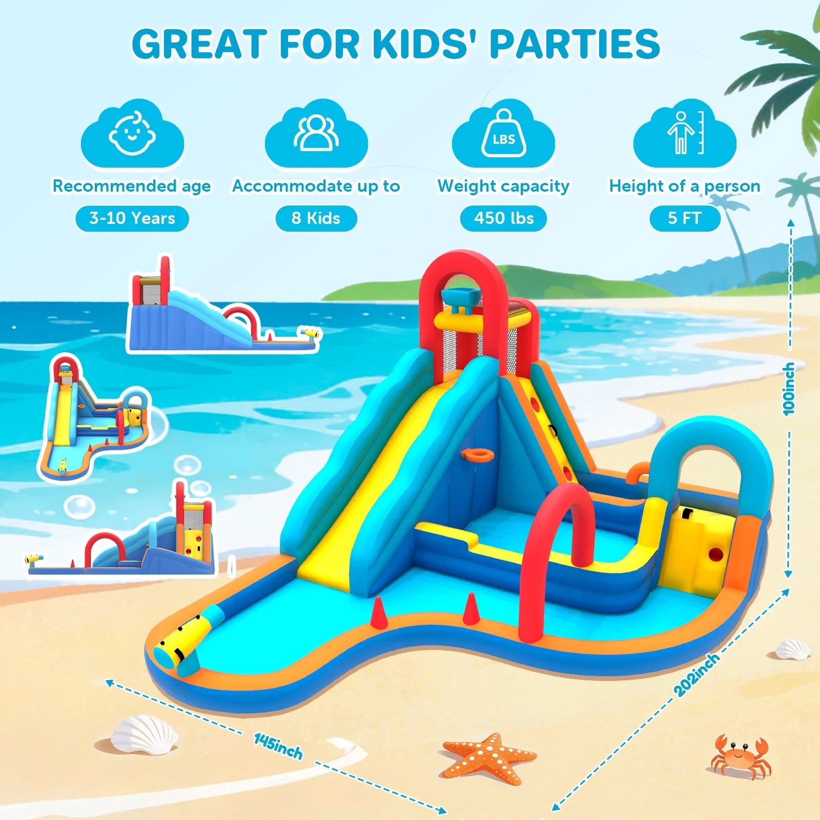 12-in-1 Inflatable Water Slide Bounce House