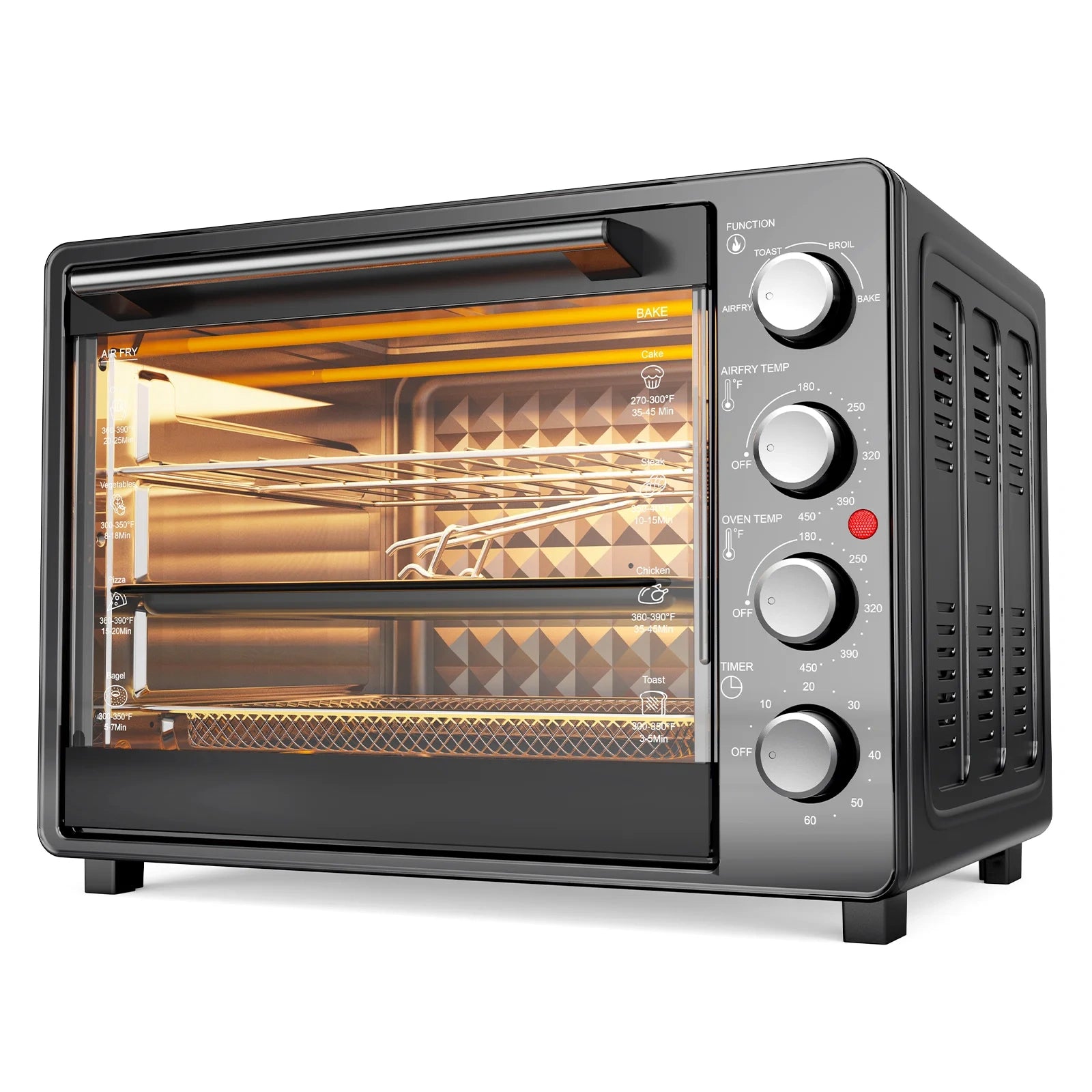 34QT Super-Large Air Fryer Oven, 1500W, Black