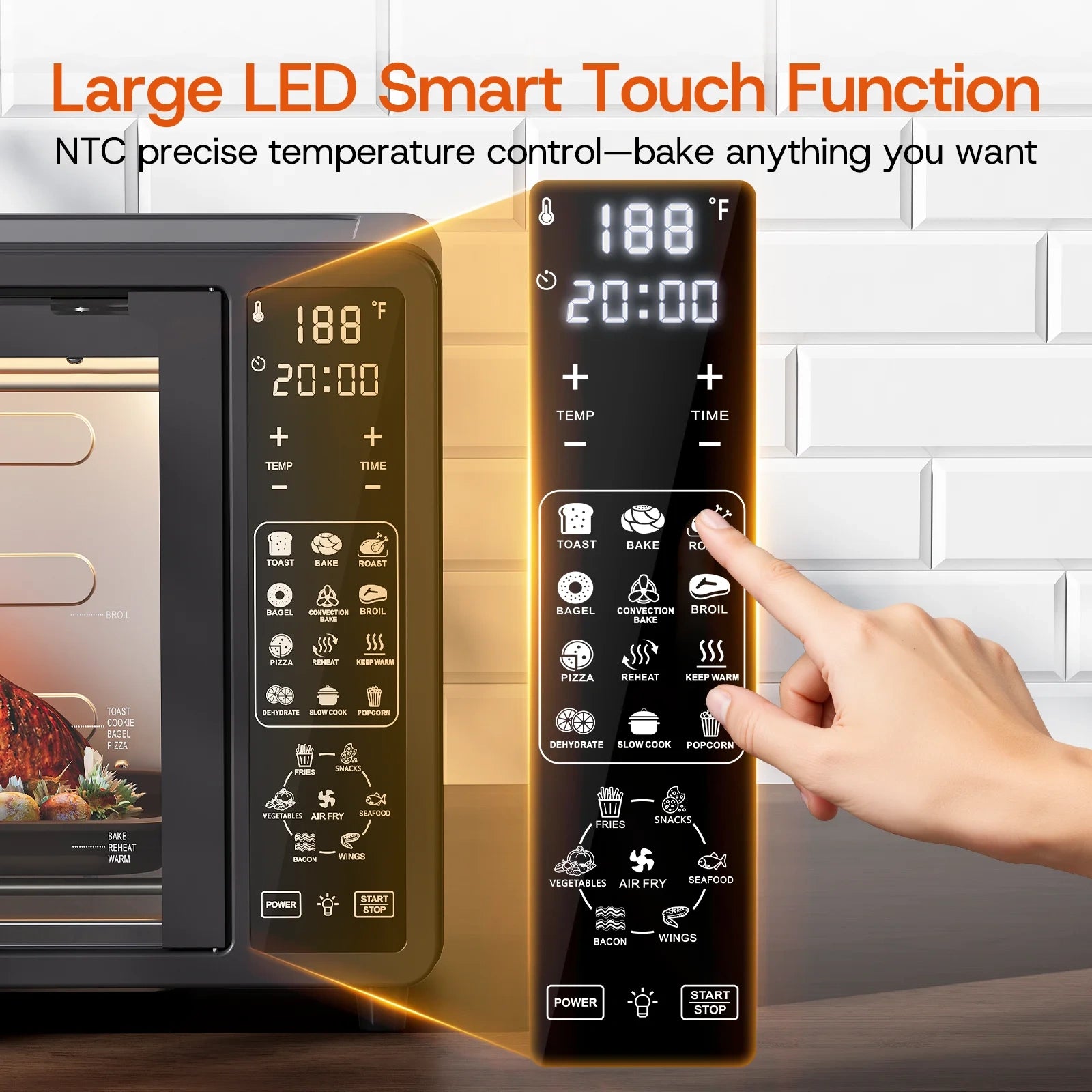 25QT French Dual-Door Oven,1700W,Black