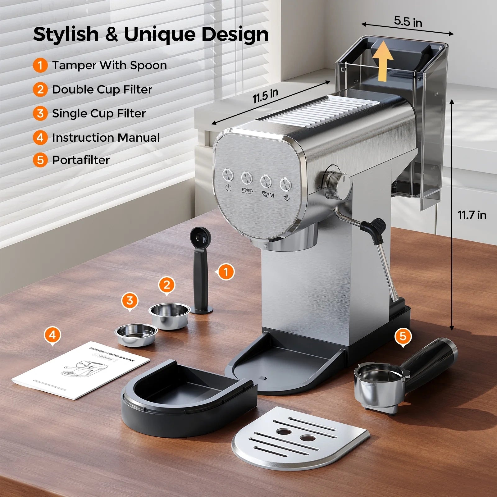 Espresso Stainless Steel Coffee Maker