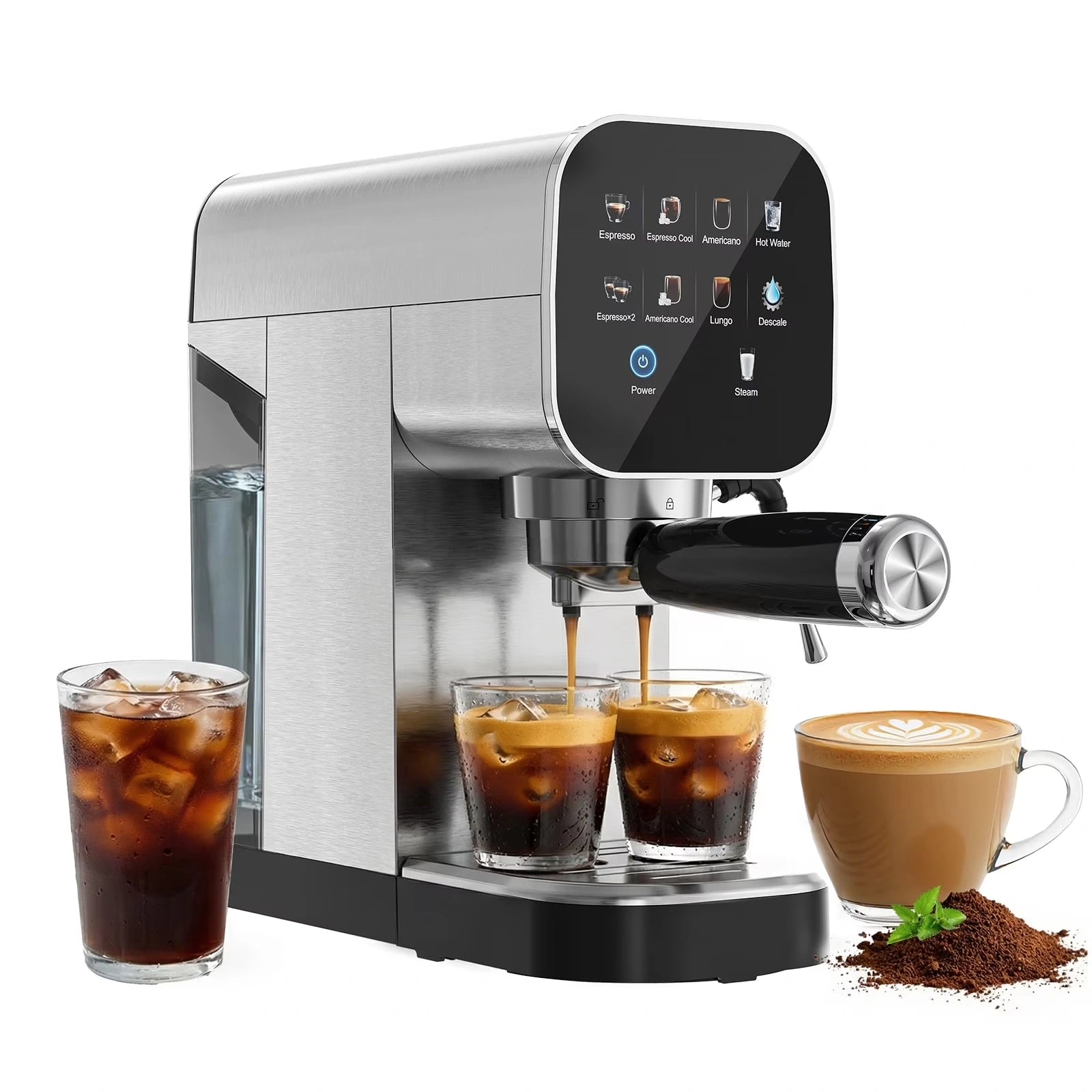 Espresso Stainless Steel Coffee Maker with Color Touchscreen