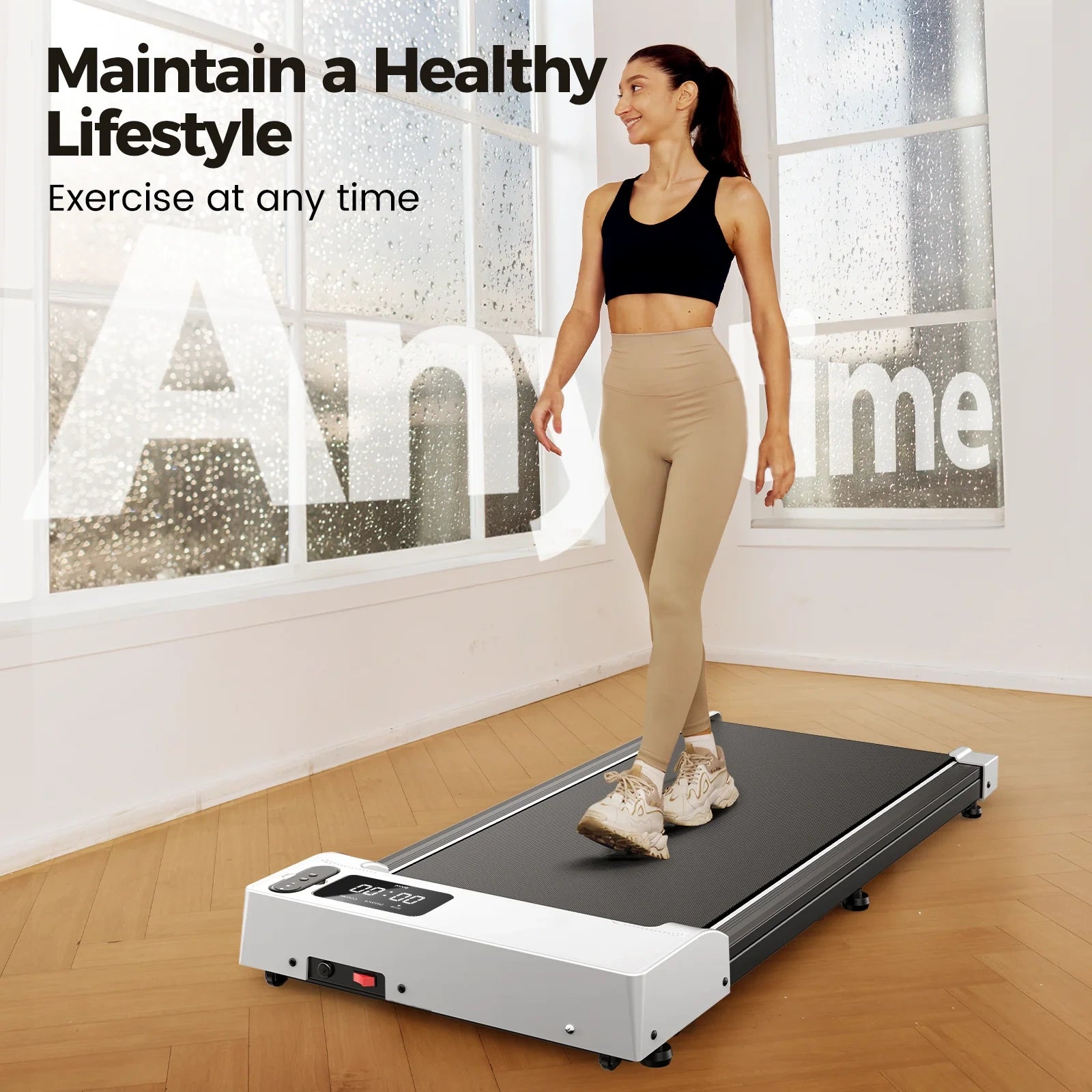 FT21 Portable Walking Pad Treadmill 2.5 PH Silent Motor Max Load 300 lbs