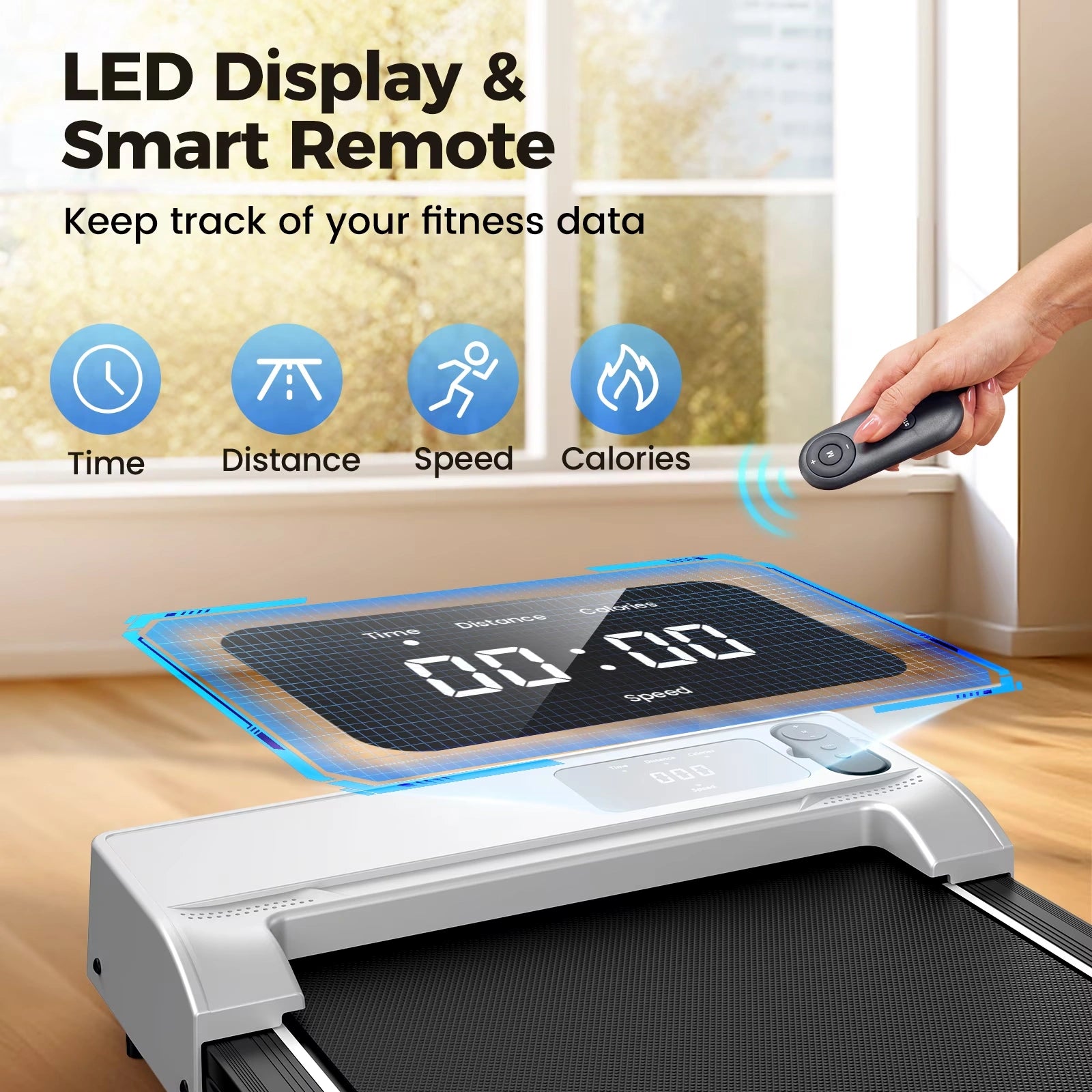 FT21 Portable Walking Pad Treadmill 2.5 PH Silent Motor Max Load 300 lbs