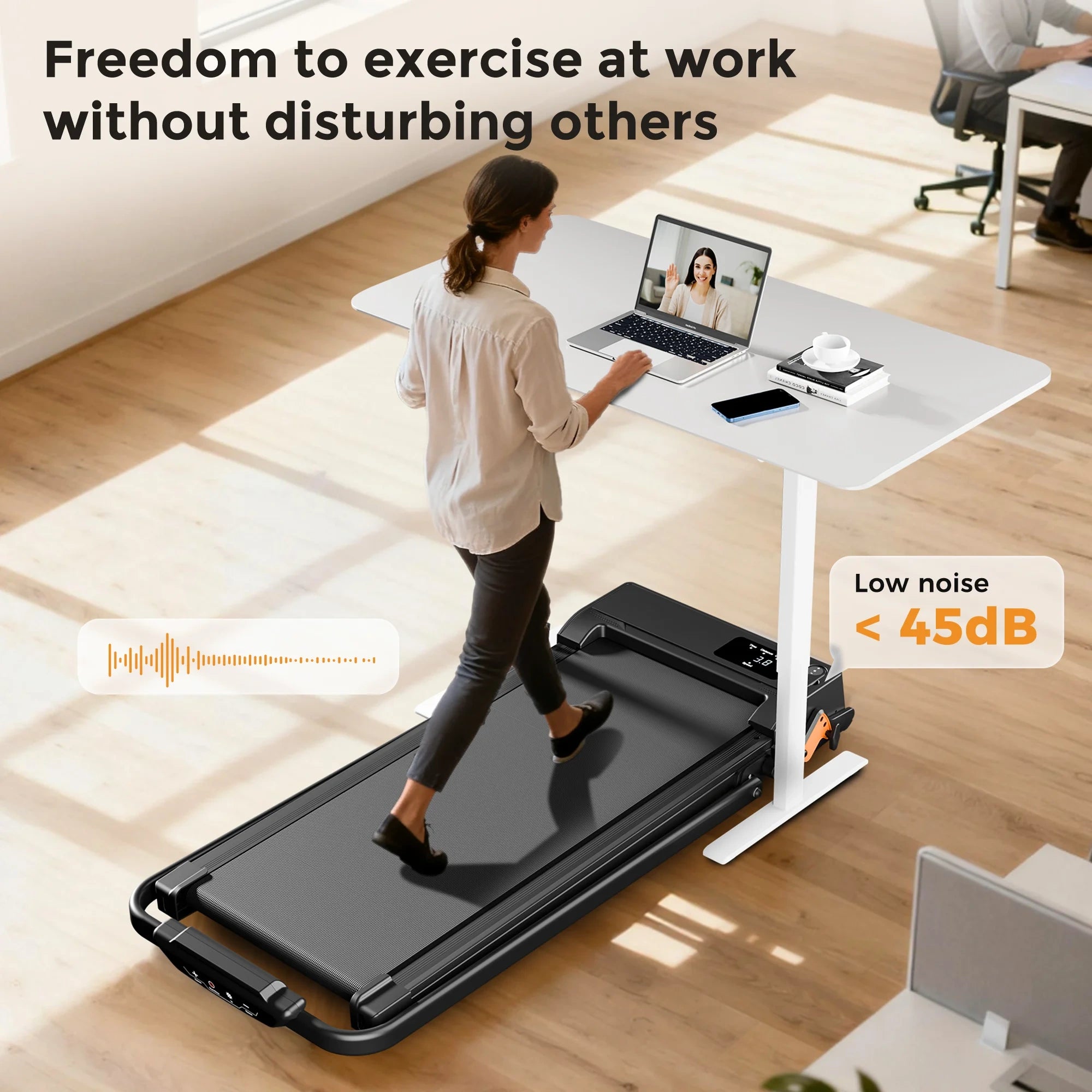 FT52 Walking Pad Treadmill with Handle Bar 2.5 PH Brushless Motor Max Load 300 lbs