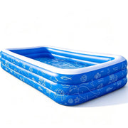 Inflatable Pool for Kids and Adults, 120"x68"22" Oversized Thickened Family Swimming Pool Blow Up Pool, Blue