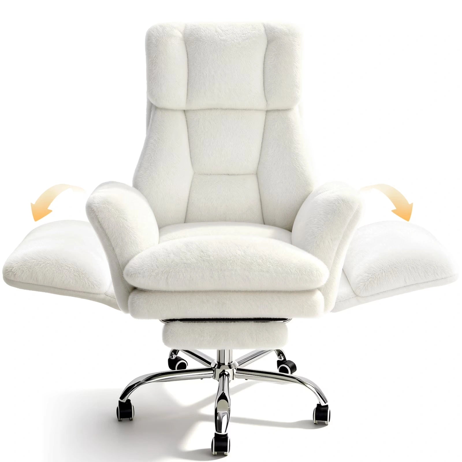 LBGYZ01 Big and Tall Office Chair, Flip-Armrest Cloud Plush Criss Cross Desk Chair