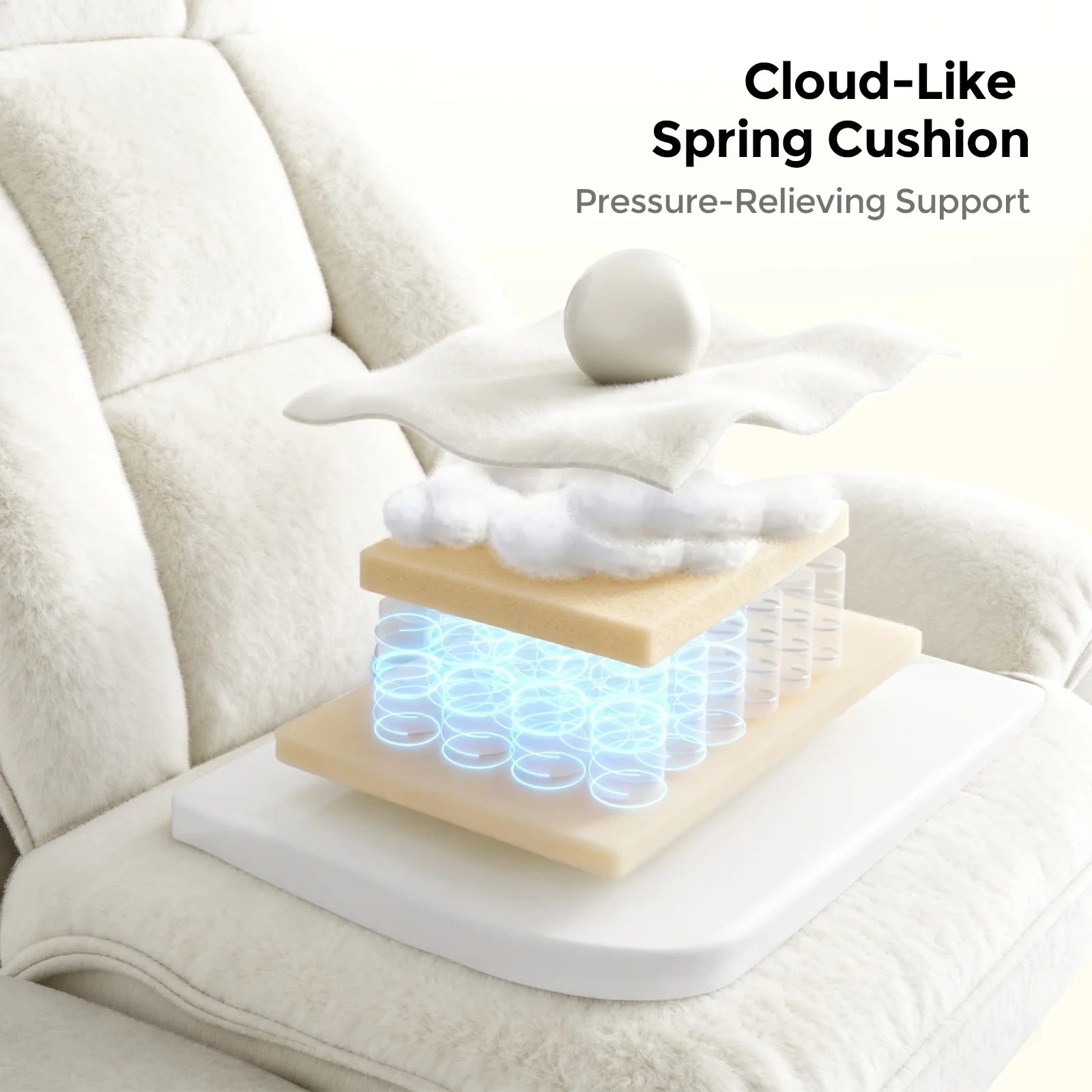 LBGYZ01 Big and Tall Office Chair, Flip-Armrest Cloud Plush Criss Cross Desk Chair