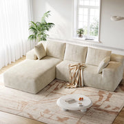 LH01 106 Inch Corduroy Cloud Oversized Sofa (L-Shaped)