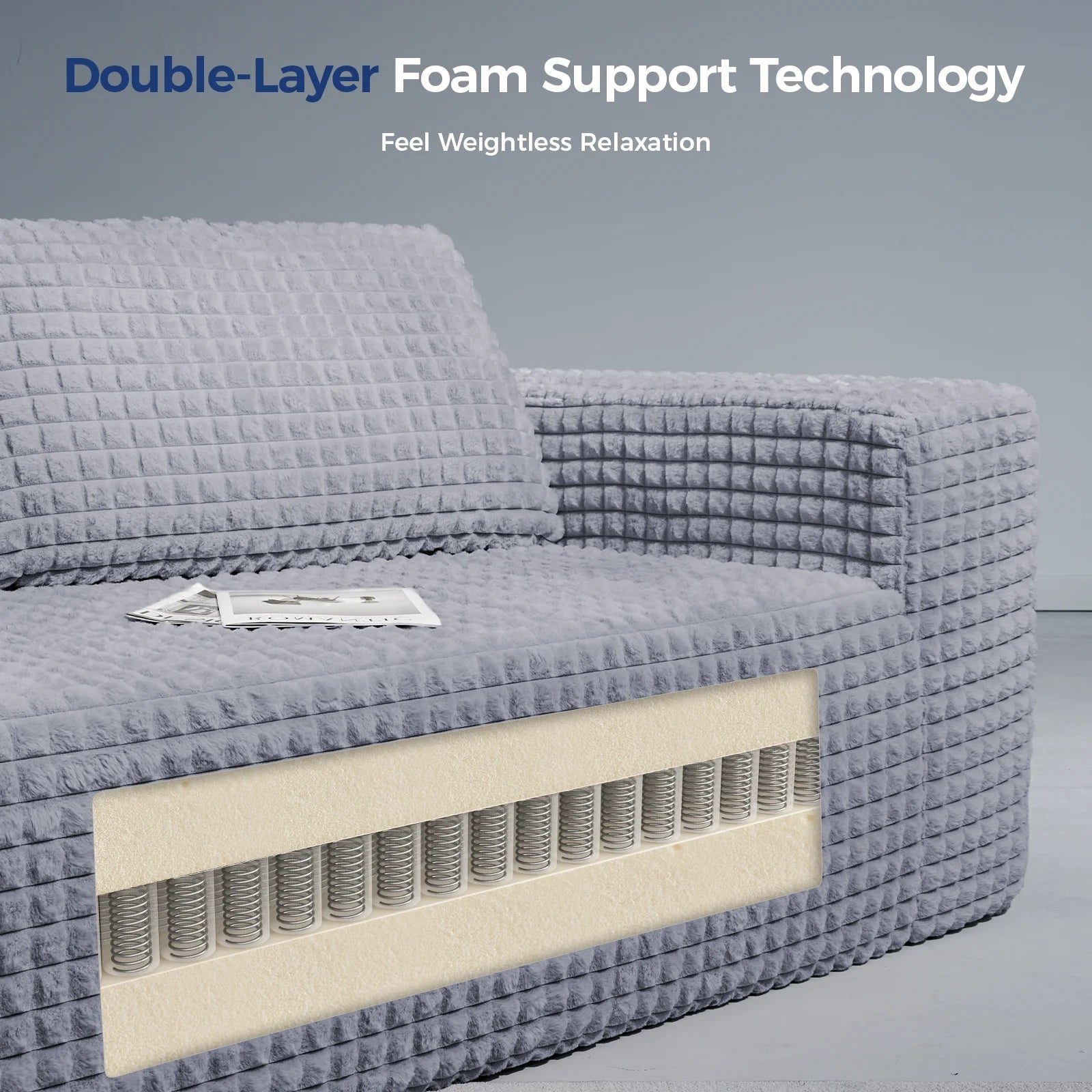 101 Inch 3-Seater Cloud Sectional Sofa