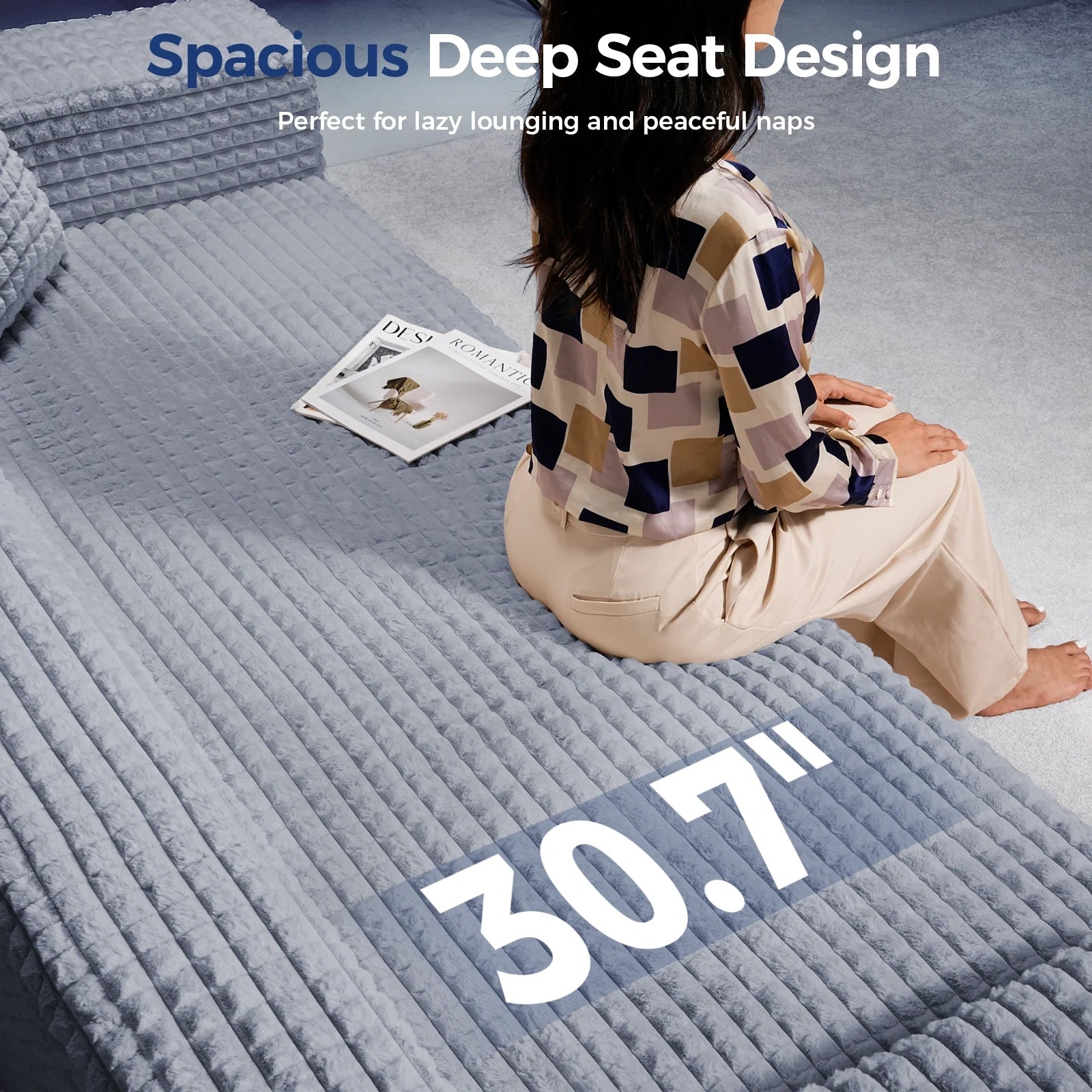 101 Inch 3-Seater Cloud Sectional Sofa