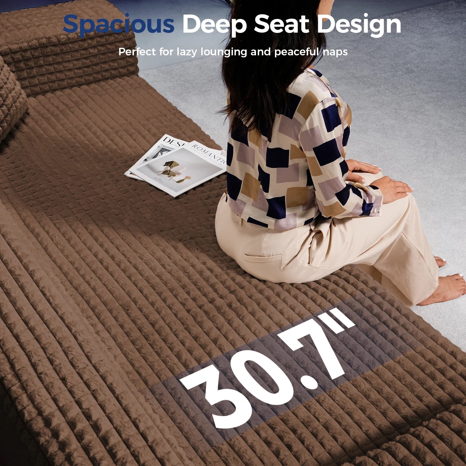 101 Inch 3-Seater Cloud Sectional Sofa