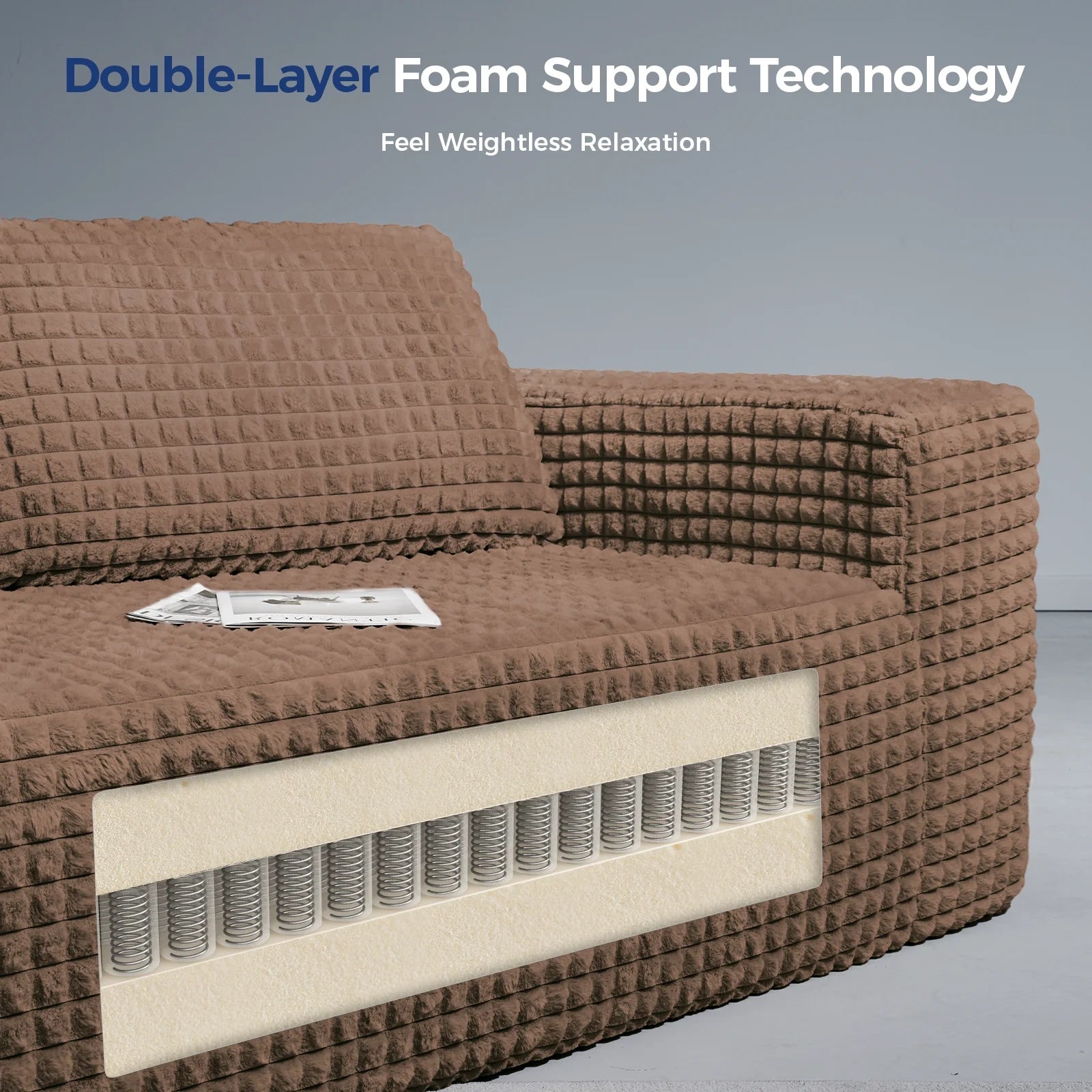 101 Inch 3-Seater Cloud Sectional Sofa