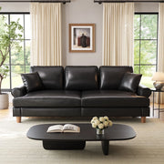 87 Inch Premium PU Leather Sofa with 2 Pillows