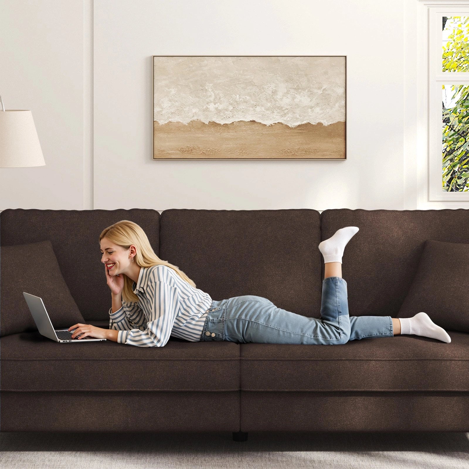 87 Inch Extra Deep Seat 3 Seater Couch