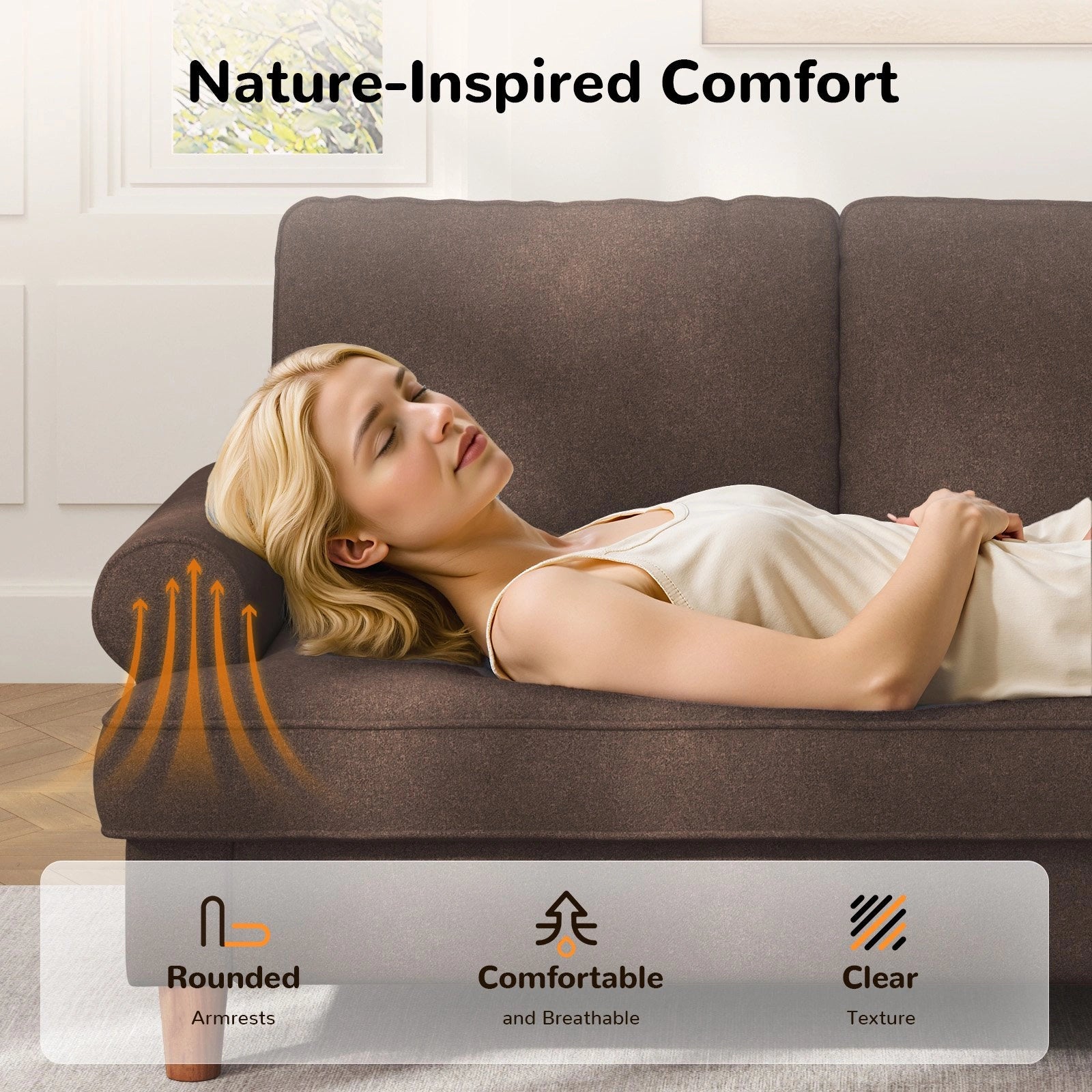 87 Inch Extra Deep Seat 3 Seater Couch