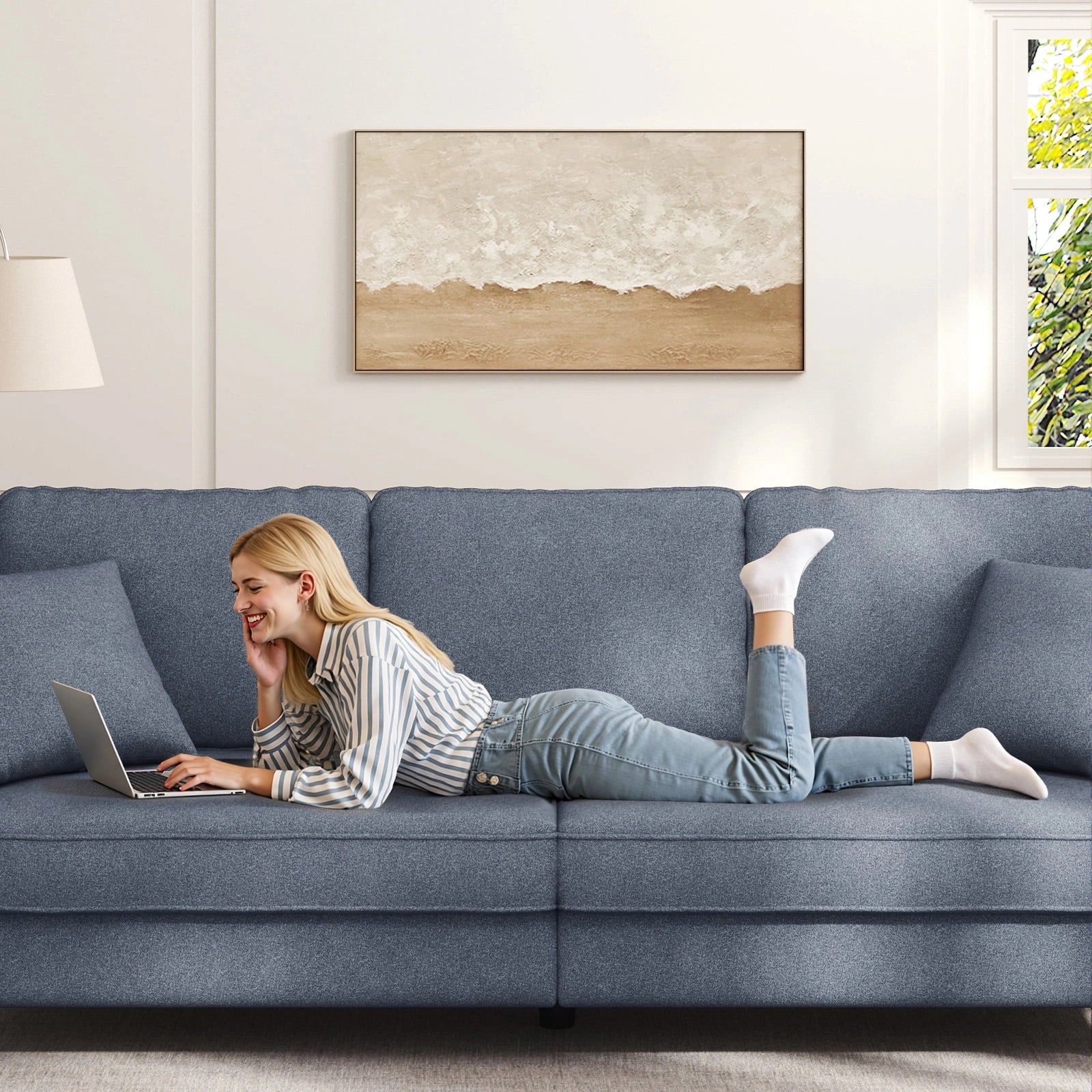 87 Inch Extra Deep Seat 3 Seater Couch