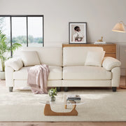83 Inch Premium PU Leather Sofa with 2 Pillows