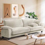LM03 83 Inch Corduroy Sofa with Extra Deep Seat and 2 Pillows