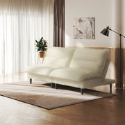 71 Inch 4 in 1 Teddy Plush Fabric Sofa with Adjustable Backrest