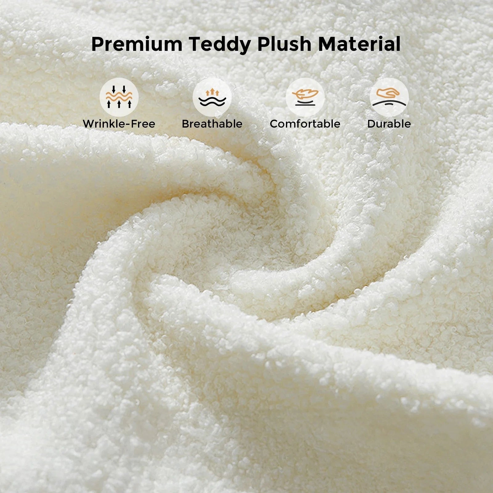 71 Inch 4 in 1 Teddy Plush Fabric Sofa with Adjustable Backrest