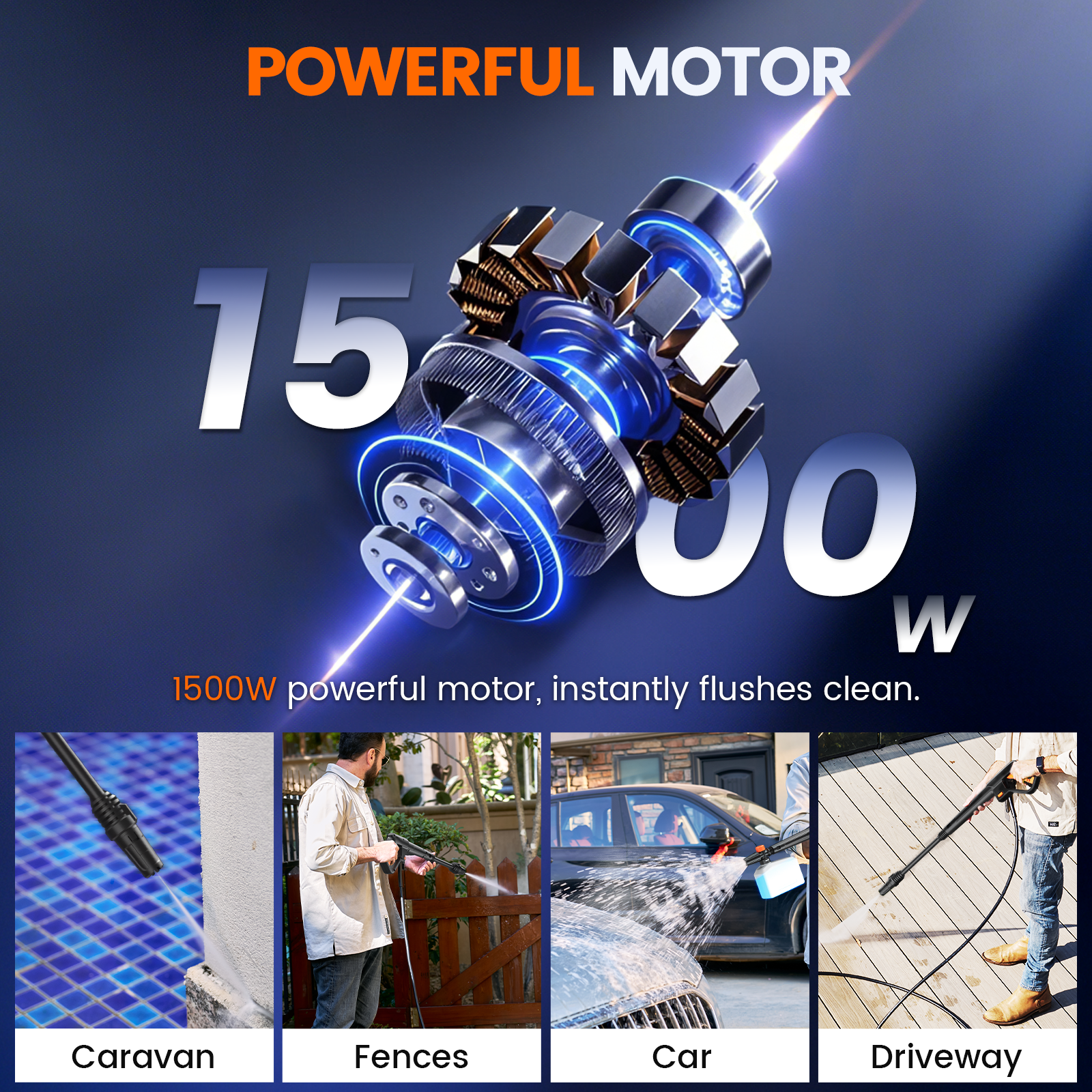 PW60 1500W 4200PSI 2.6 GPM Electric Pressure Washer
