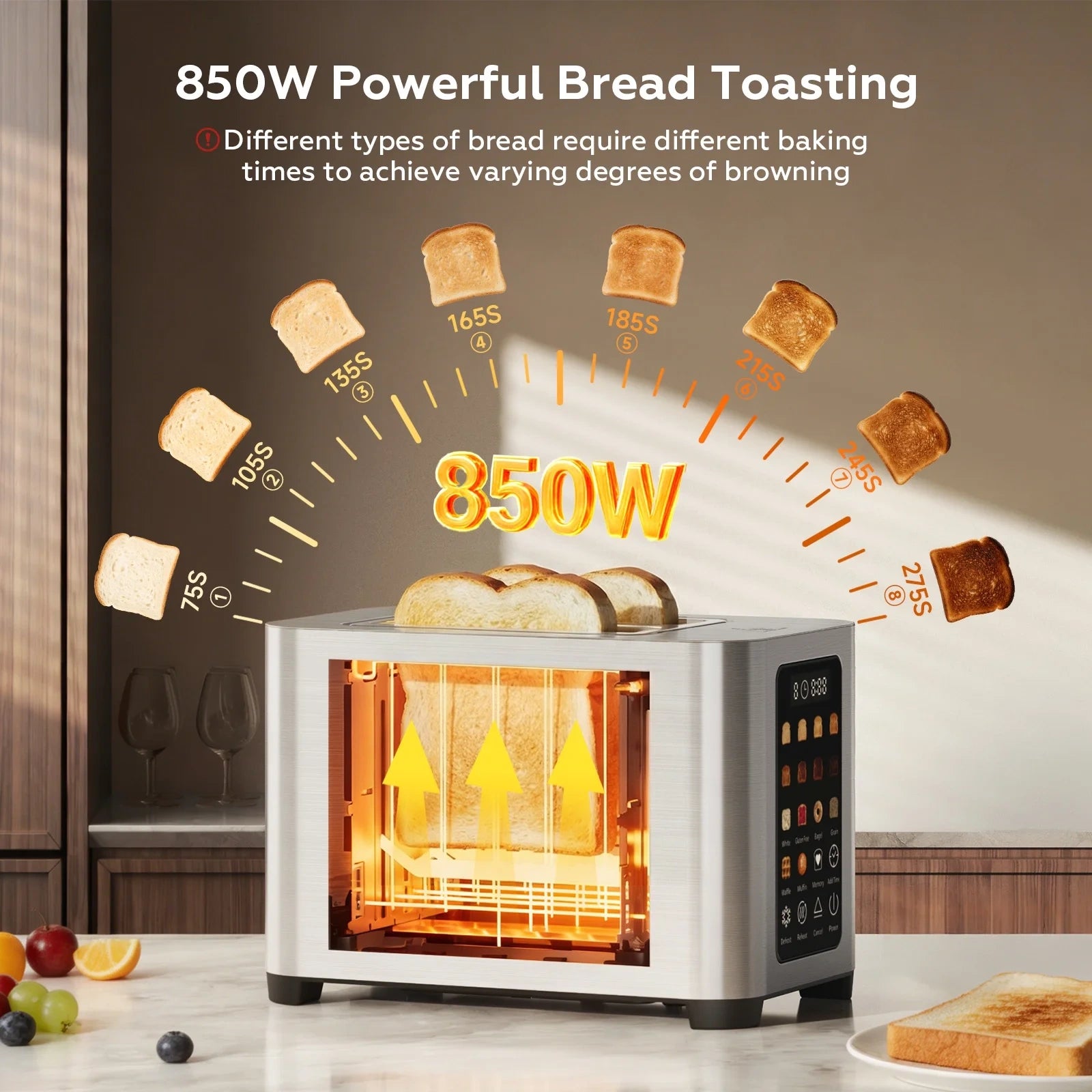 Toaster 2 Slice Touch Control with LCD Display