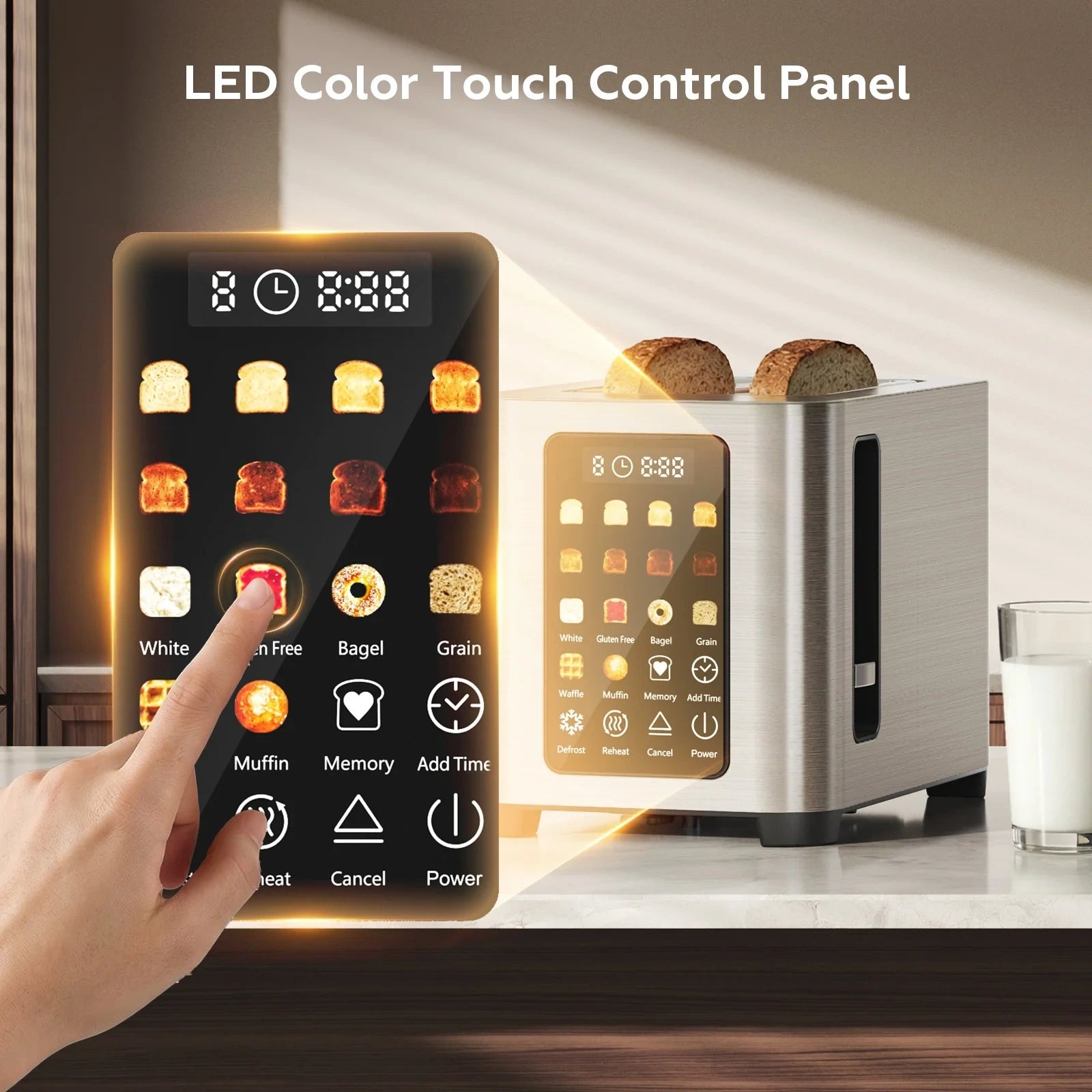 Toaster 2 Slice Touch Control with LCD Display