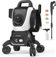 W60 1800W AC 4500 PSI Electric Pressure Washer 2 x 360° Lockable Wheels