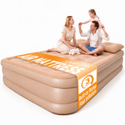 Patbrela 16" Queen Air Mattress with Built-in Pump & Light, 4000mAh Rechargeable Wireless Pump, Up to 10H Light Runtime, Quick Inflation & Deflation, Inflatable Mattress for Camping, Travel & Guests