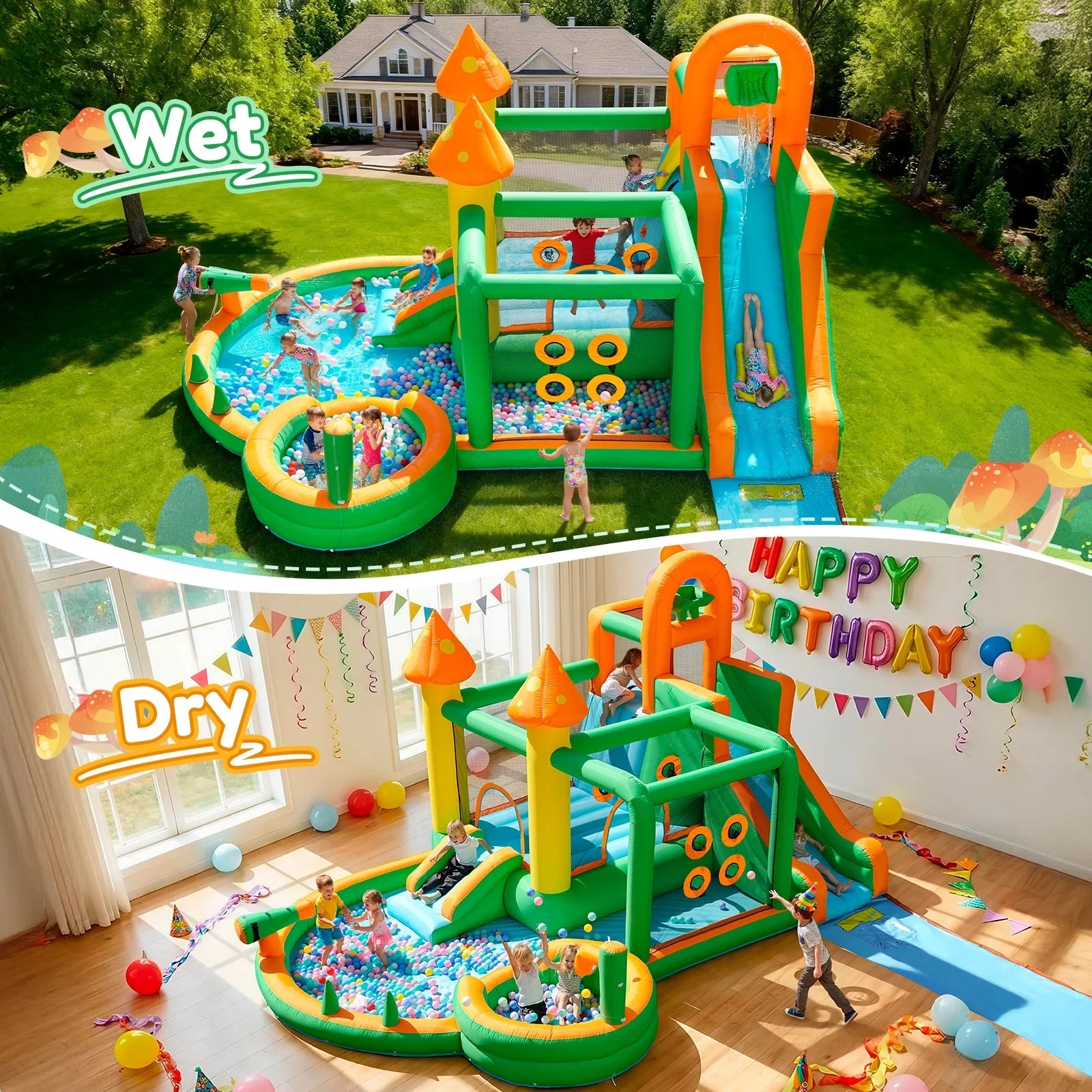 10 in 1  Inflatable Bounce House Water Slide Park