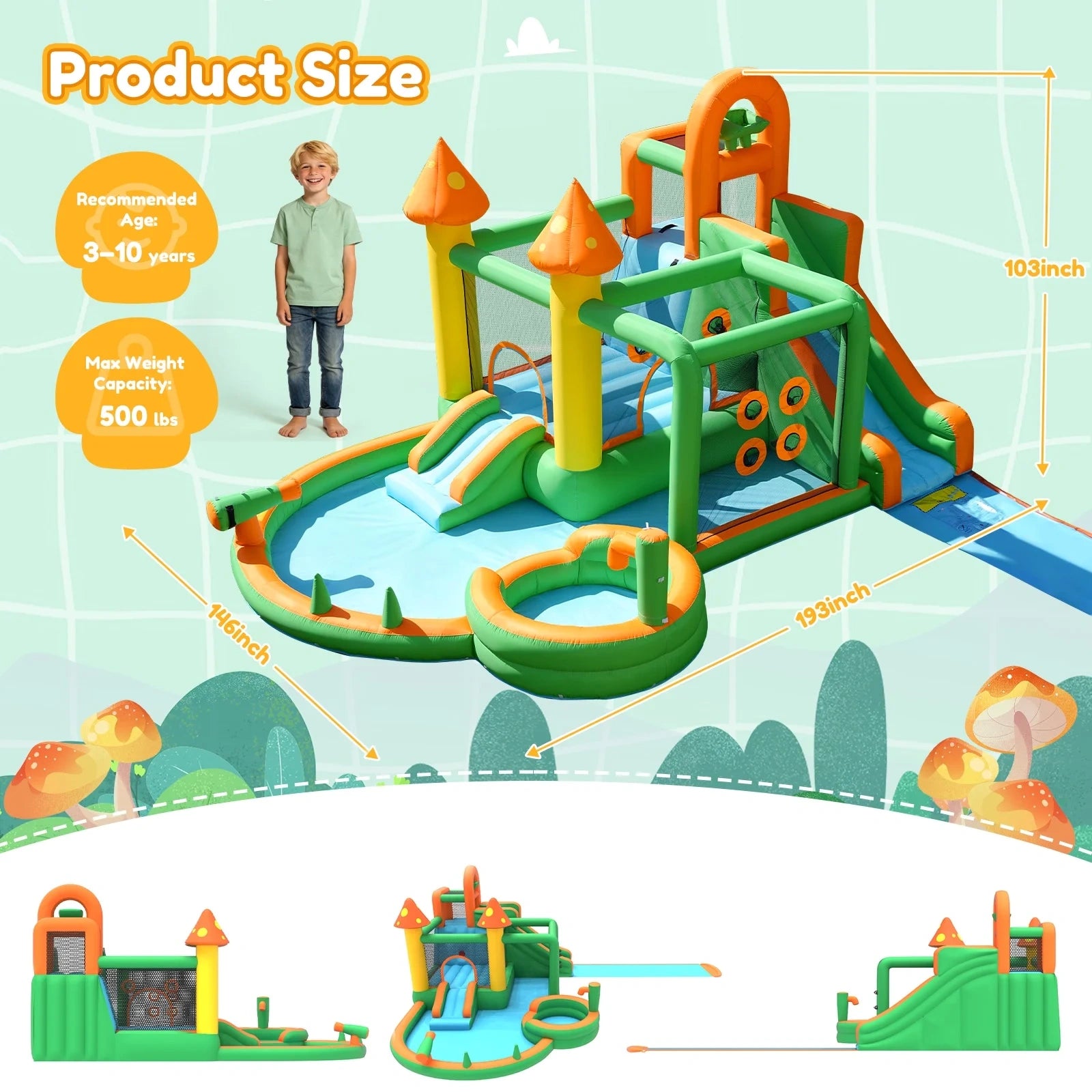 10 in 1  Inflatable Bounce House Water Slide Park