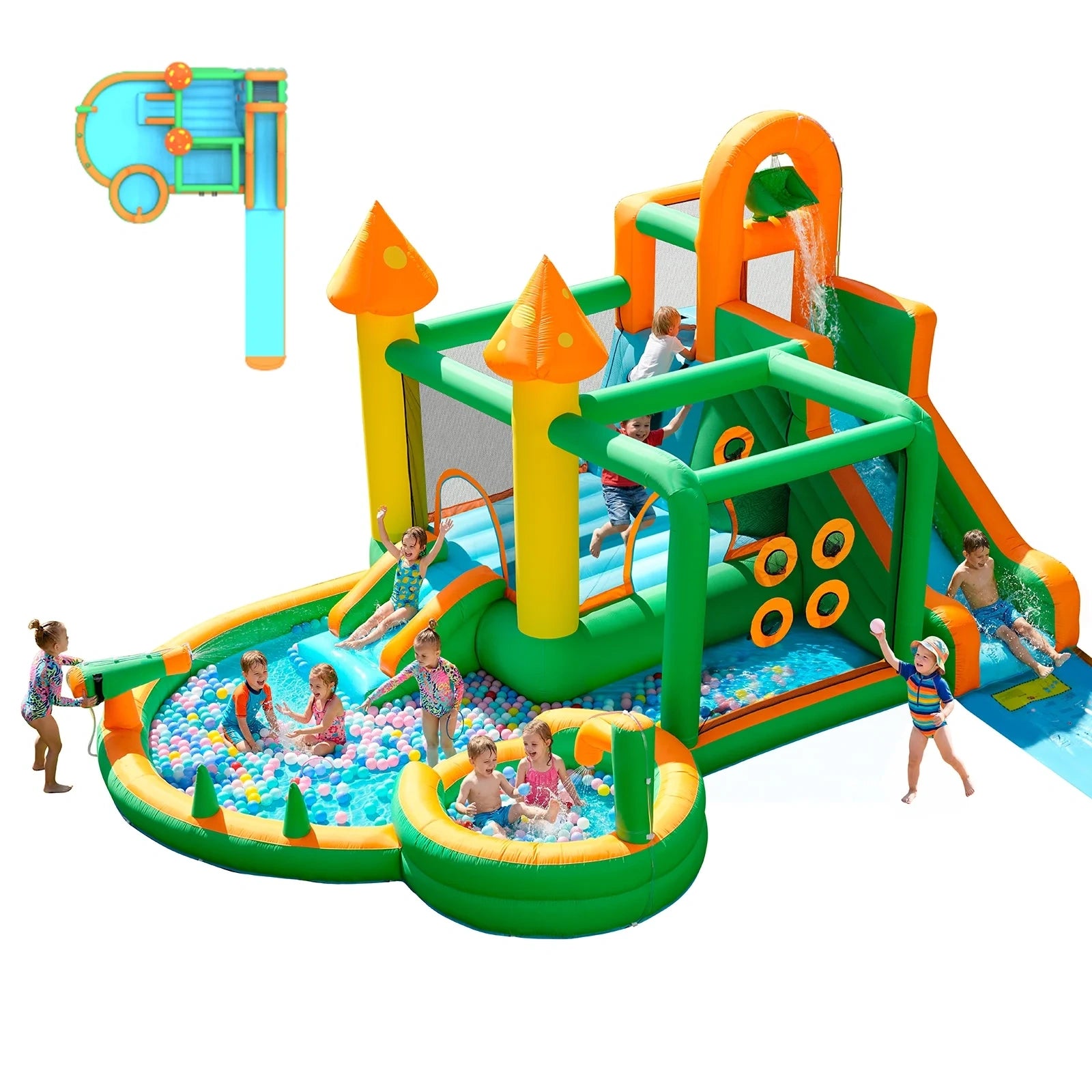 10 in 1  Inflatable Bounce House Water Slide Park