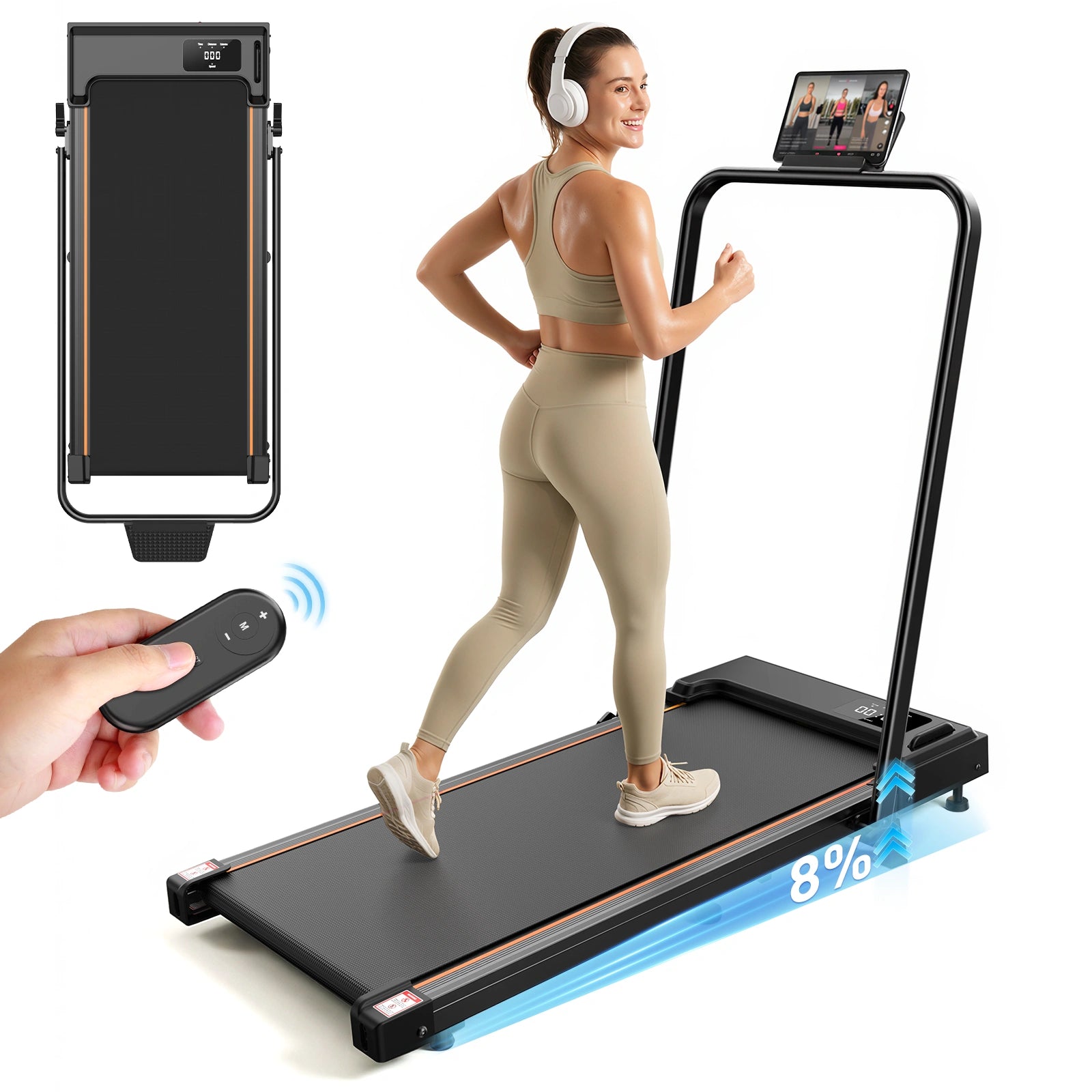 FT41 Portable Electric Treadmills 2.5 PH 6.2 mph Low-Noise Motor