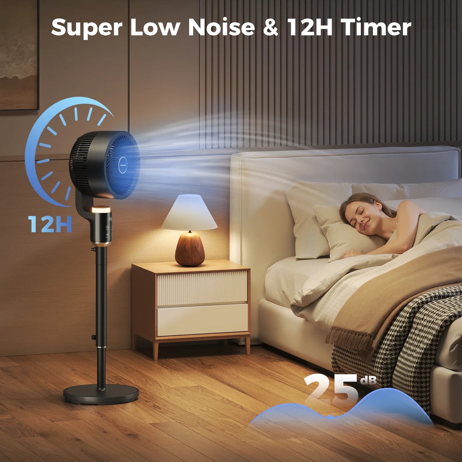 12 Inch Pedestal Fan with Remote & RGB Light
