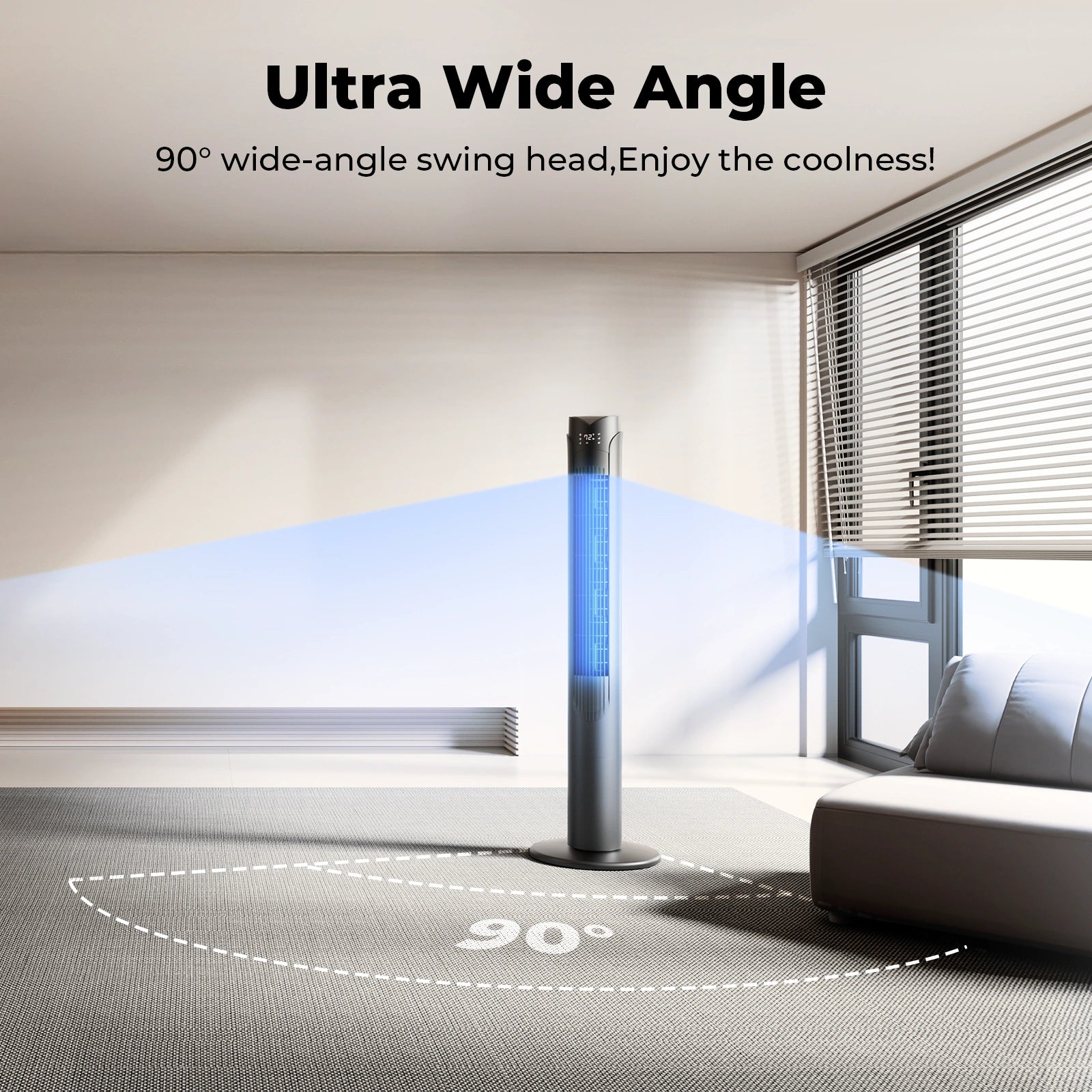 41 Inch Oscillating Tower Fan with Remote 3 Speeds