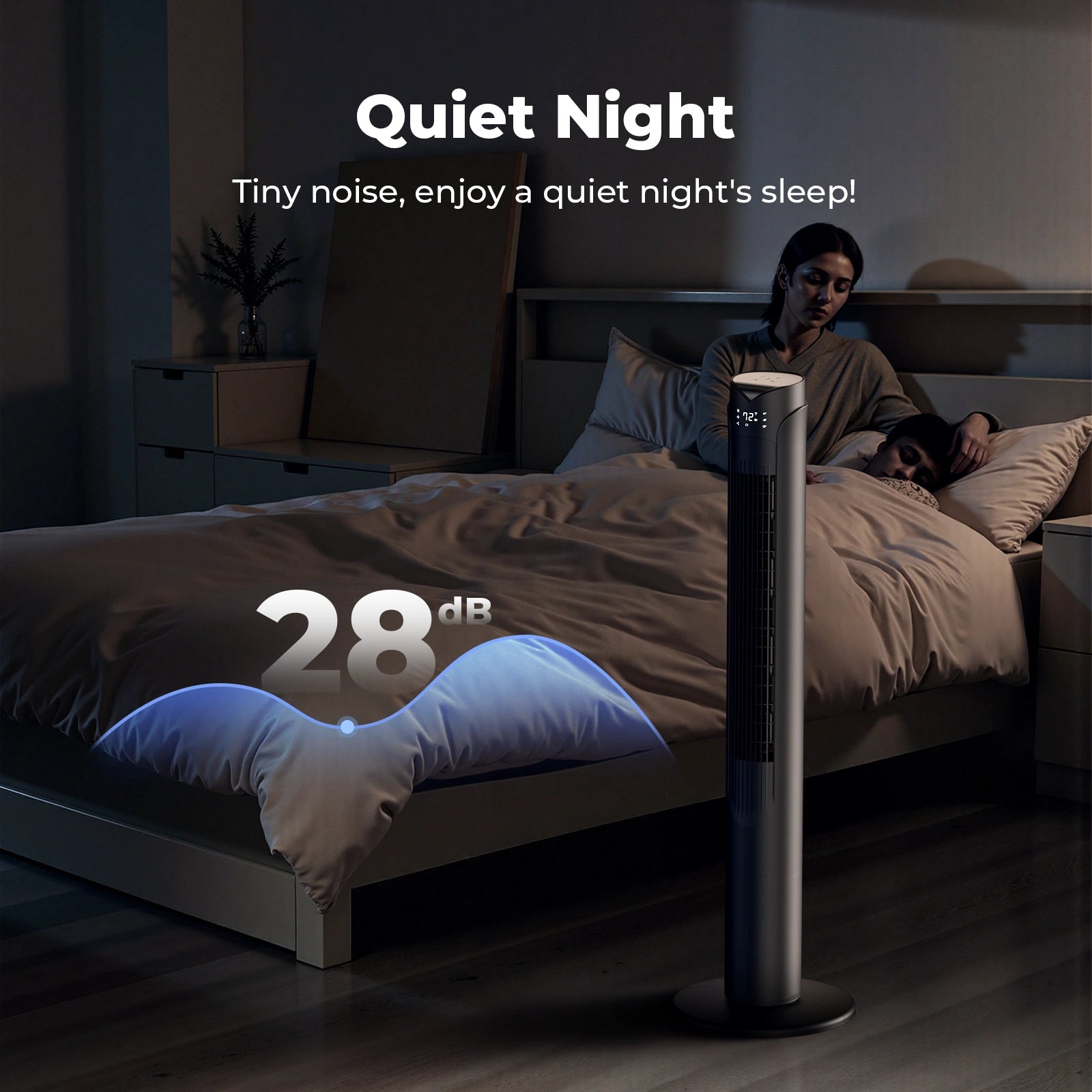 41 Inch Oscillating Tower Fan with Remote 3 Speeds
