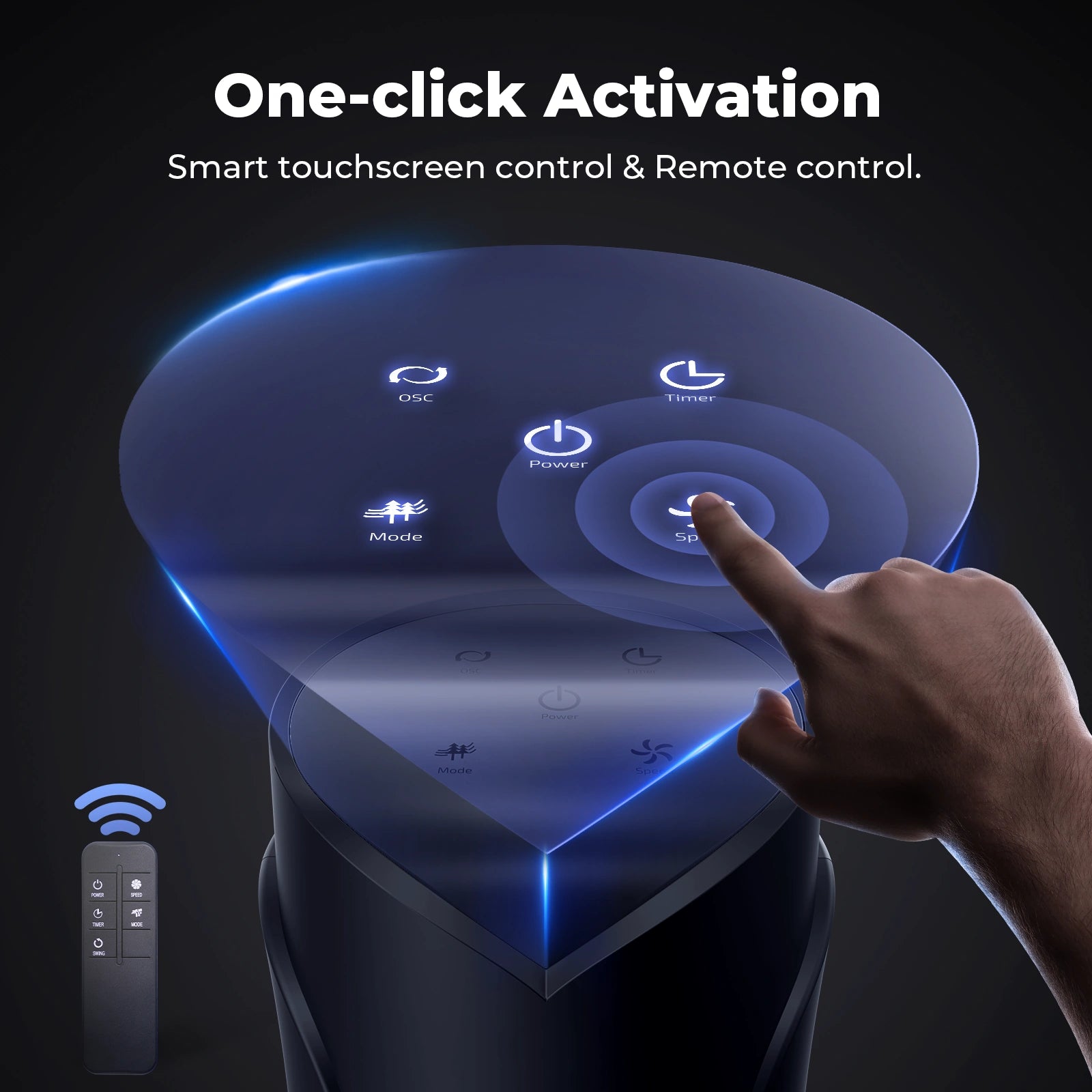 41 Inch Oscillating Tower Fan with Remote 3 Speeds