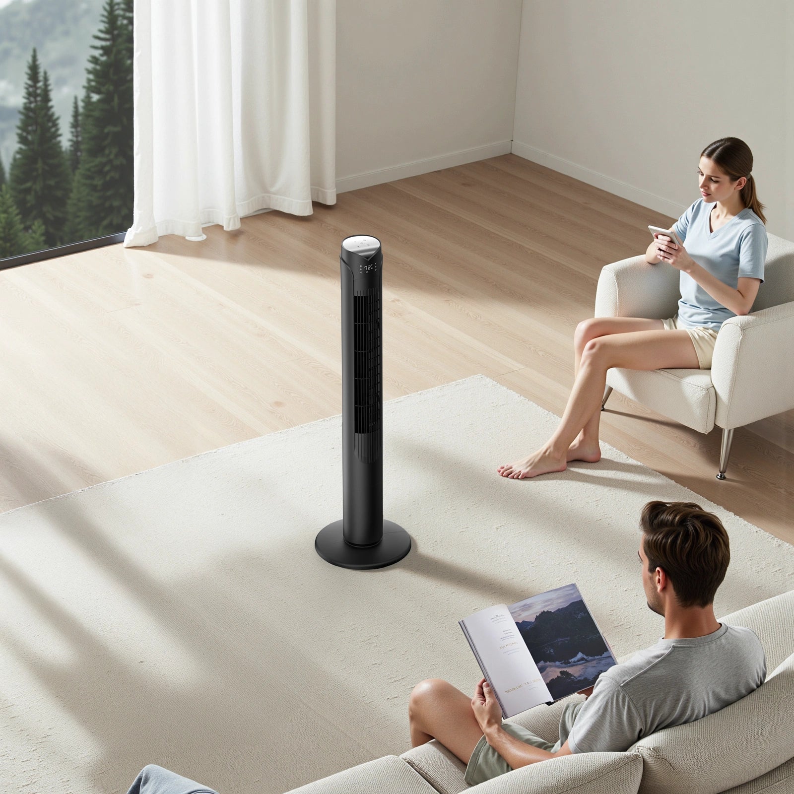 41 Inch Oscillating Tower Fan with Remote 3 Speeds