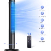 41" Tower Fan, Wide Oscillating Fans with 3 Speeds, 3 Modes, 26 ft/s High Velocity, LED Display with Remote, 12H Timer, for Home,Living Room,Office