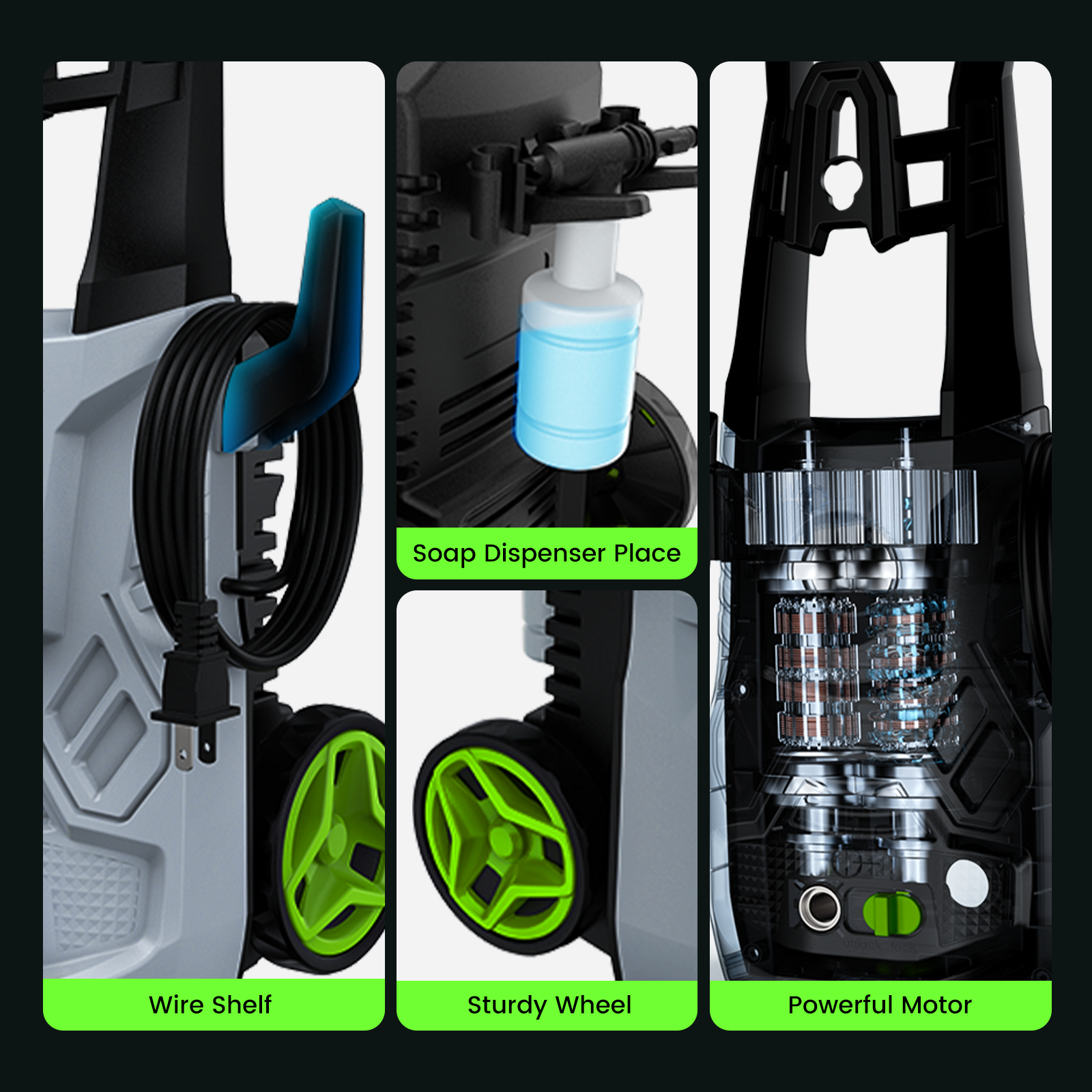 W6 1500W 2600 PSI 2.6 GPM Electric Pressure Washer