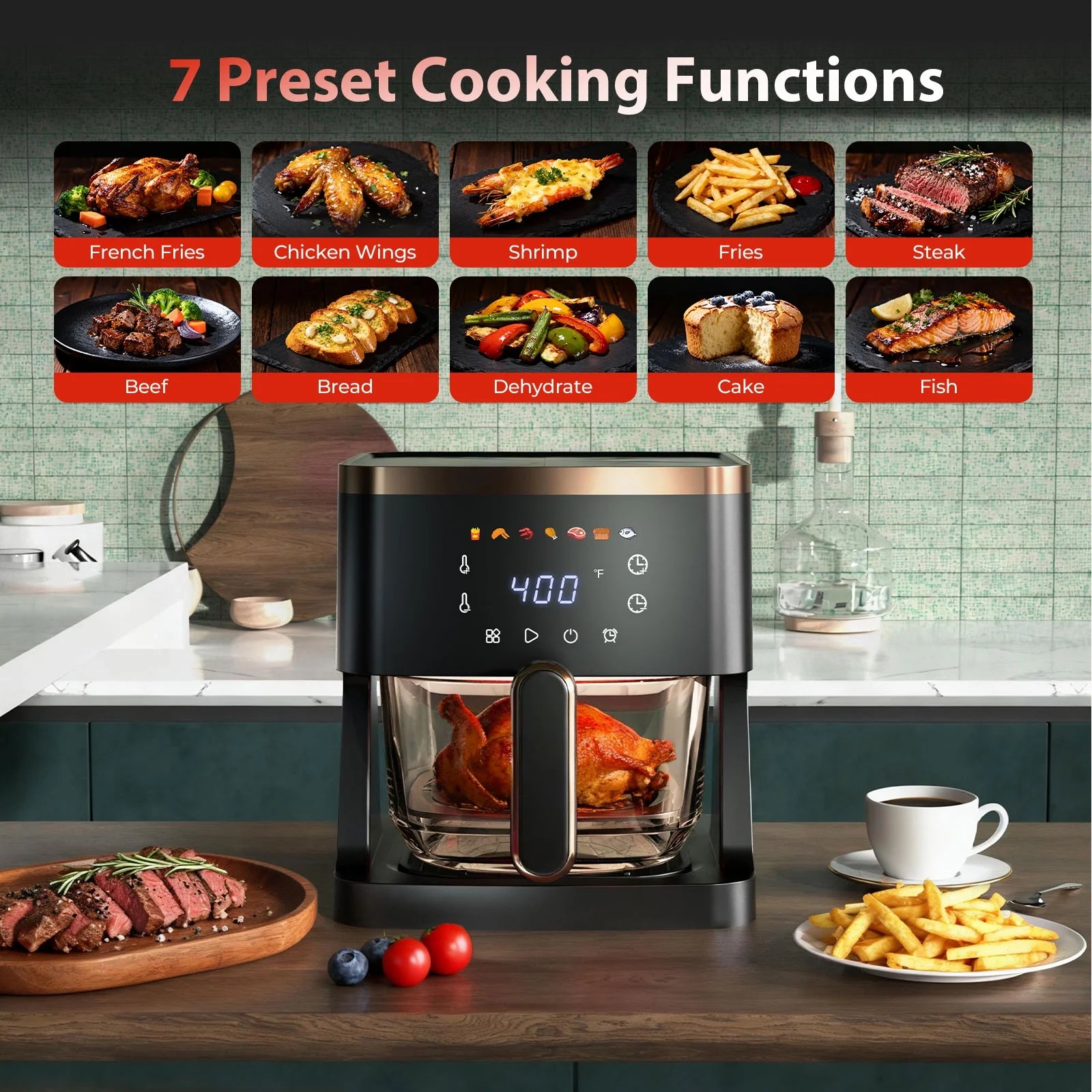5QT 7-in-1 Air Fryer with LED Touchscreen