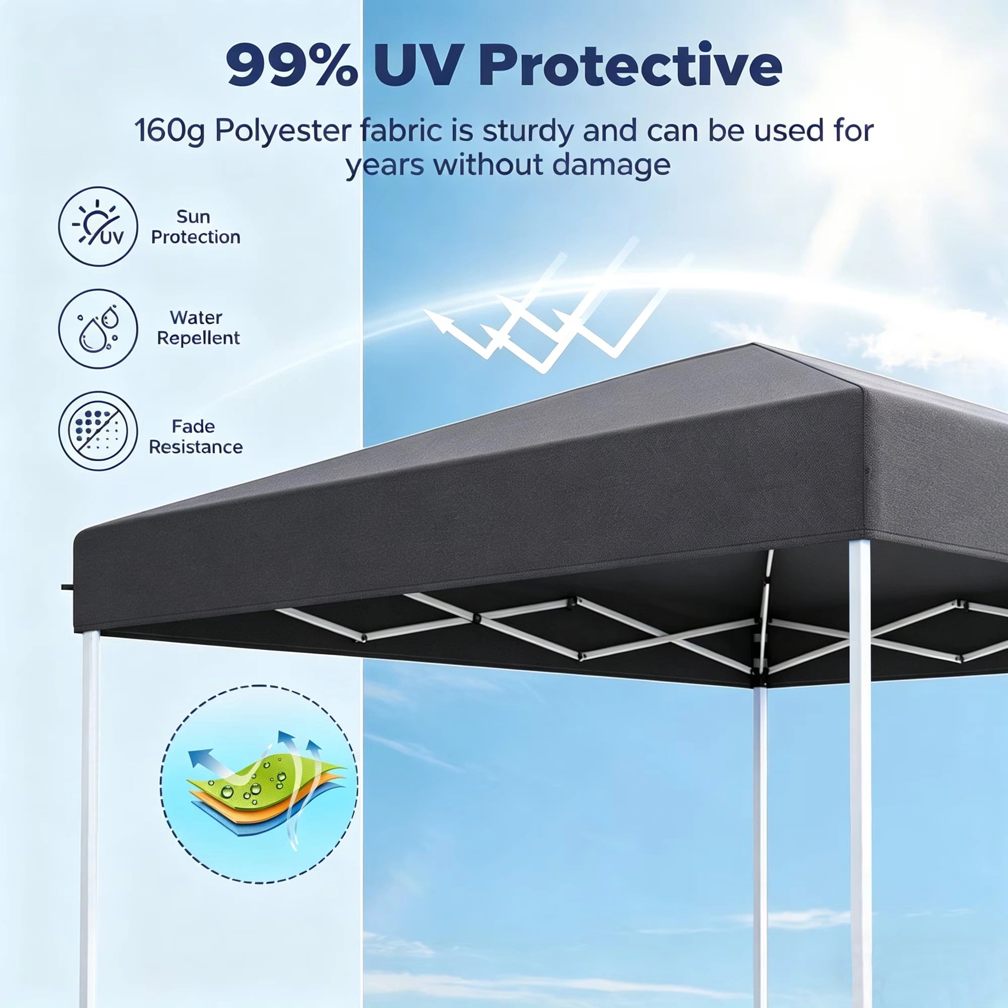 Buyglobal OP01 Pop Up Canopy Tent 10' x 10' , Instant Setup Portable Outdoor Canopy