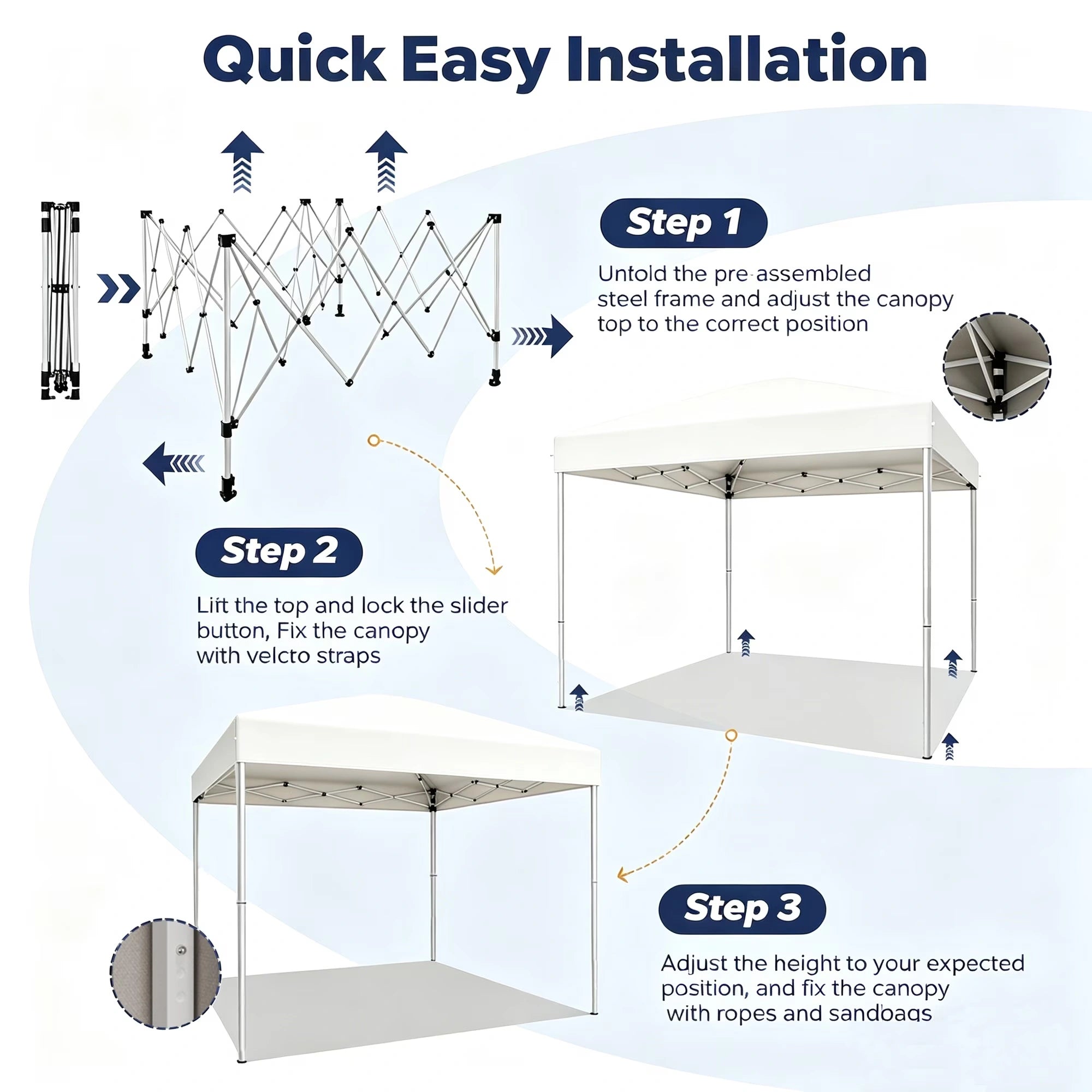 Buyglobal OP01 Pop Up Canopy Tent 10' x 10' , Instant Setup Portable Outdoor Canopy